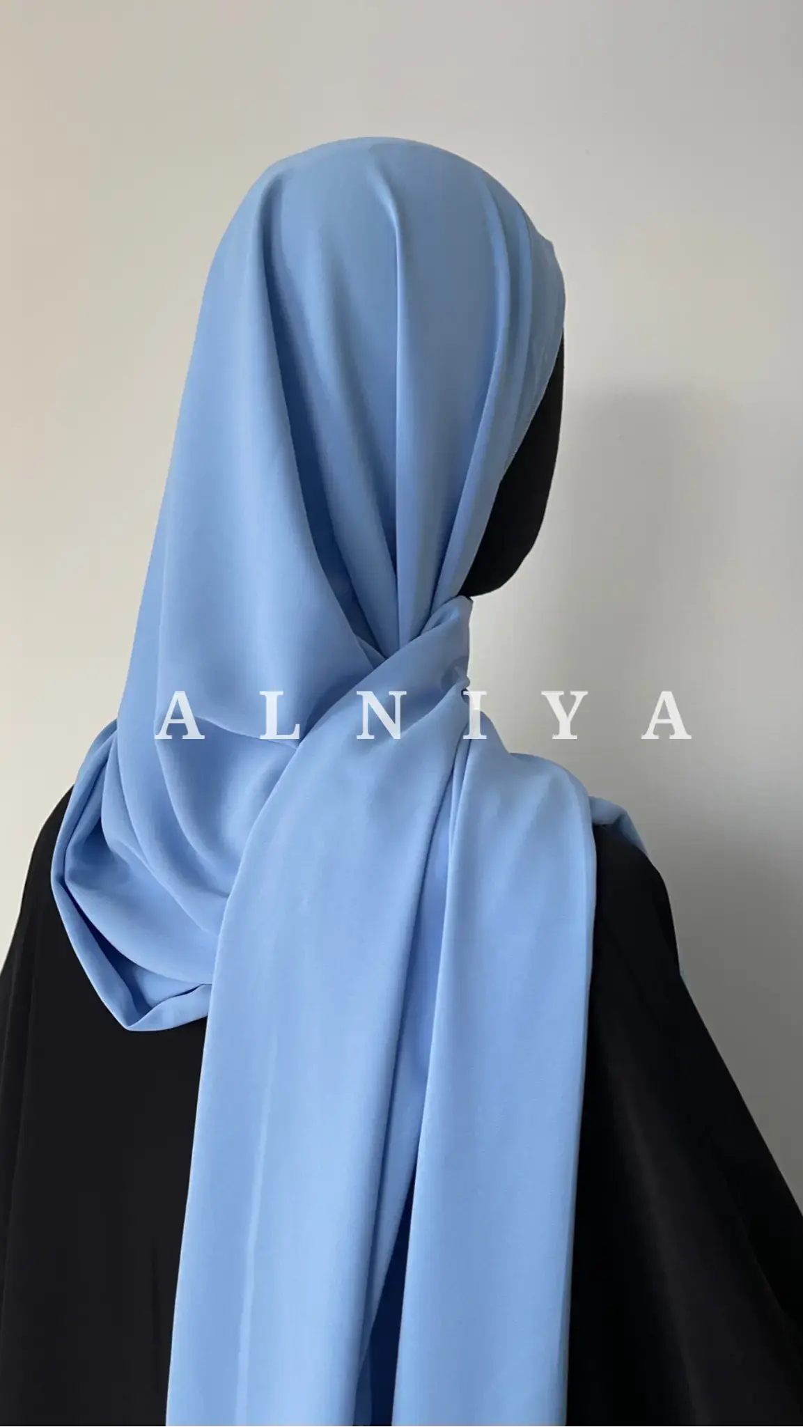 Voile Soie de Médine bleu ciel - Alniya Paris