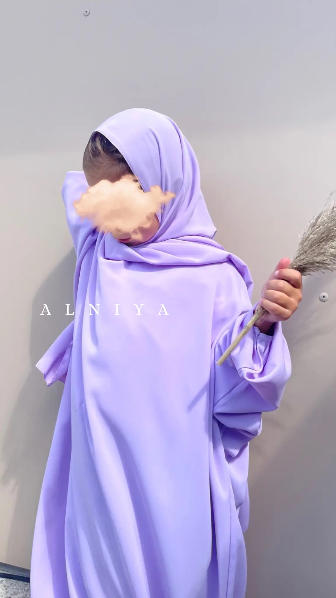 ABAYA HIJAB INTÉGRÉ FILLE Lila / Taille 3