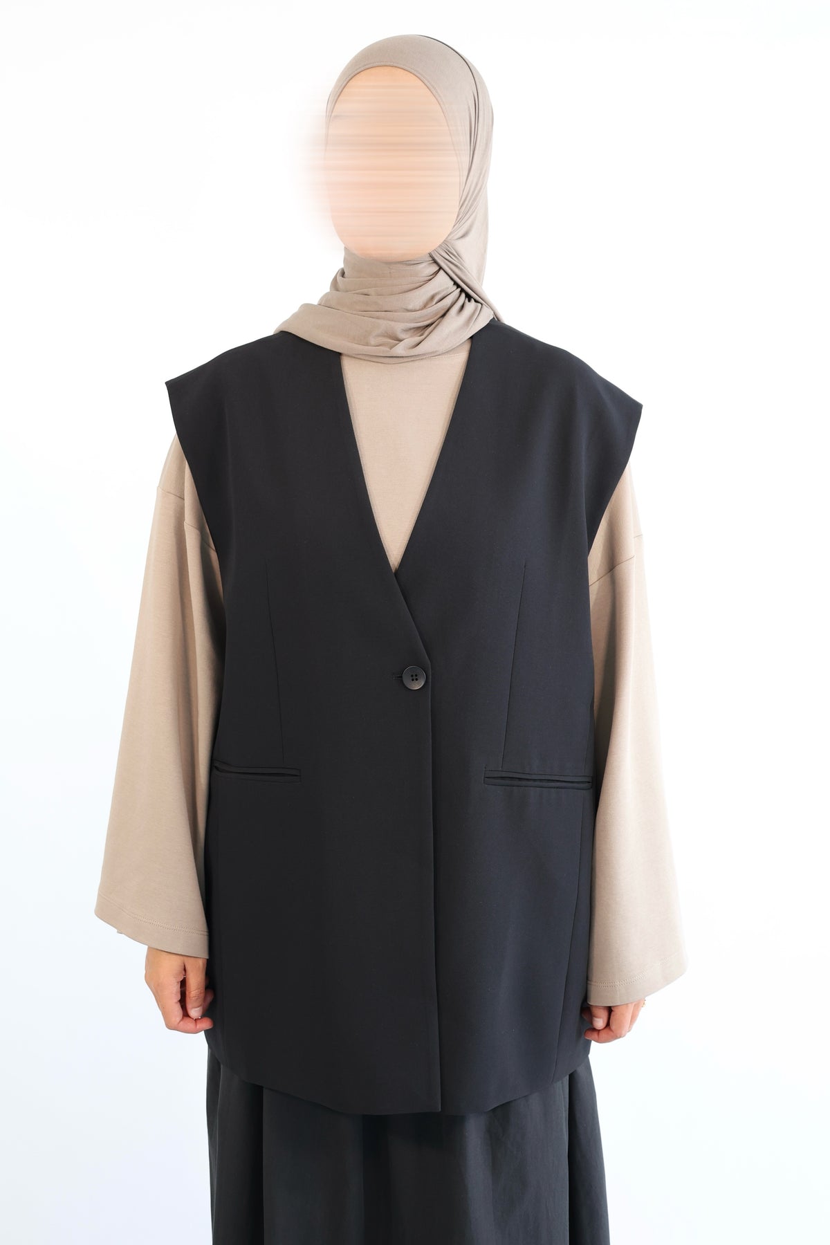 BLAZER SANS MANCHES OVERSIZE