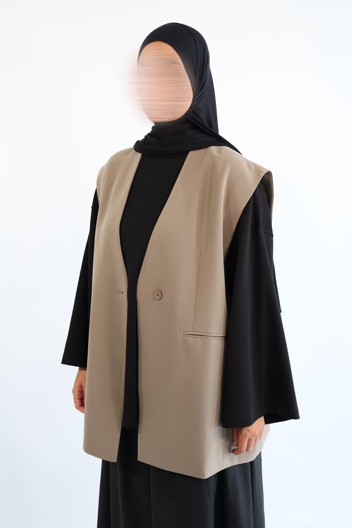 BLAZER SANS MANCHES OVERSIZE