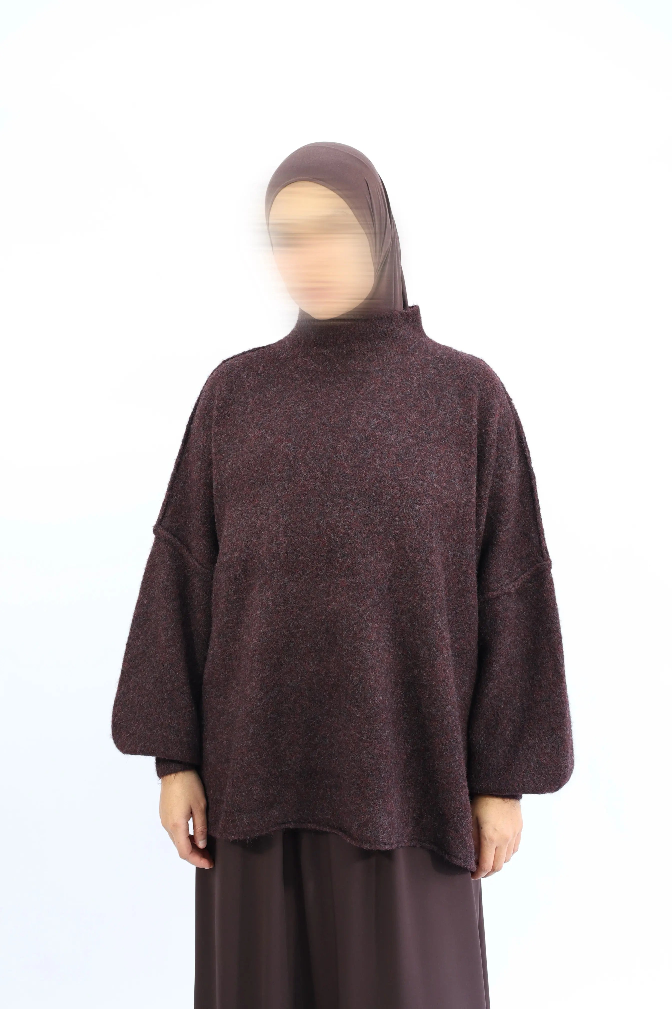 PULL LAINE OVERSIZE - LAYAL Prune foncé