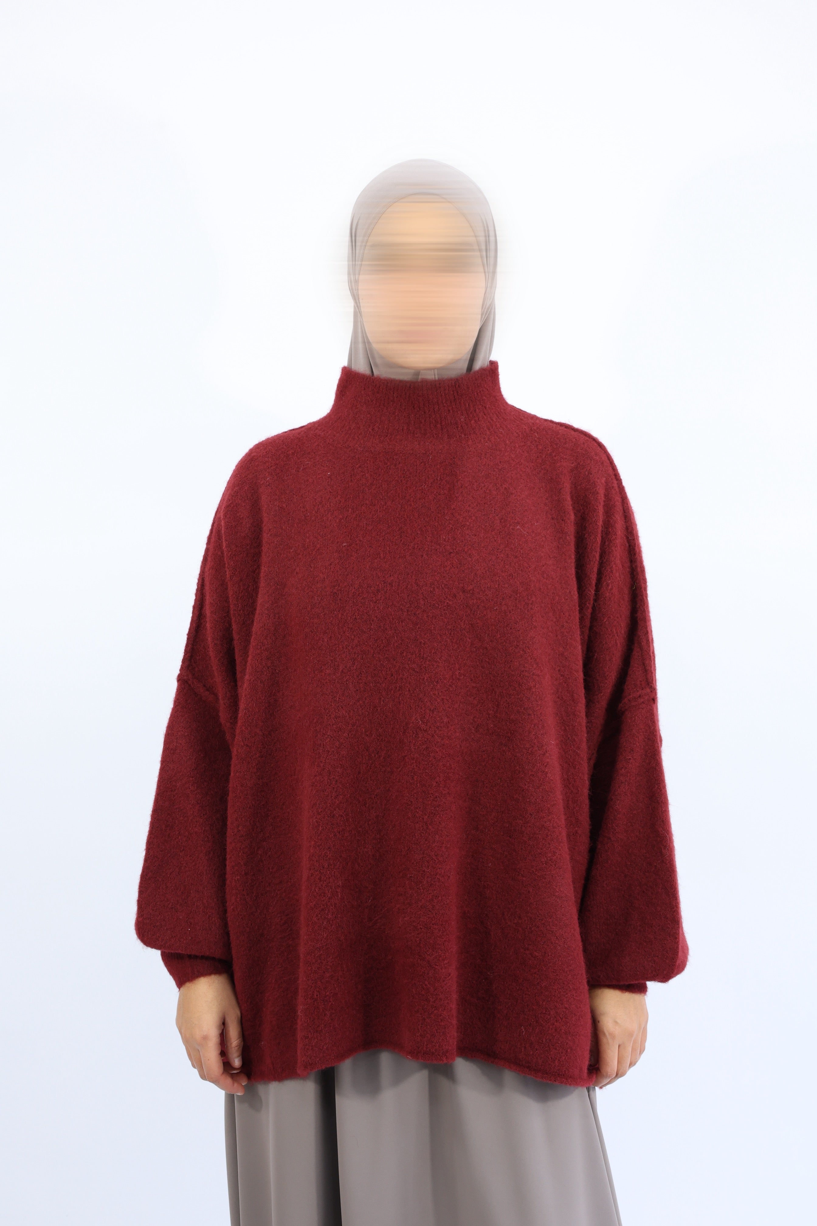 PULL LAINE OVERSIZE - LAYAL Rouge bordeaux