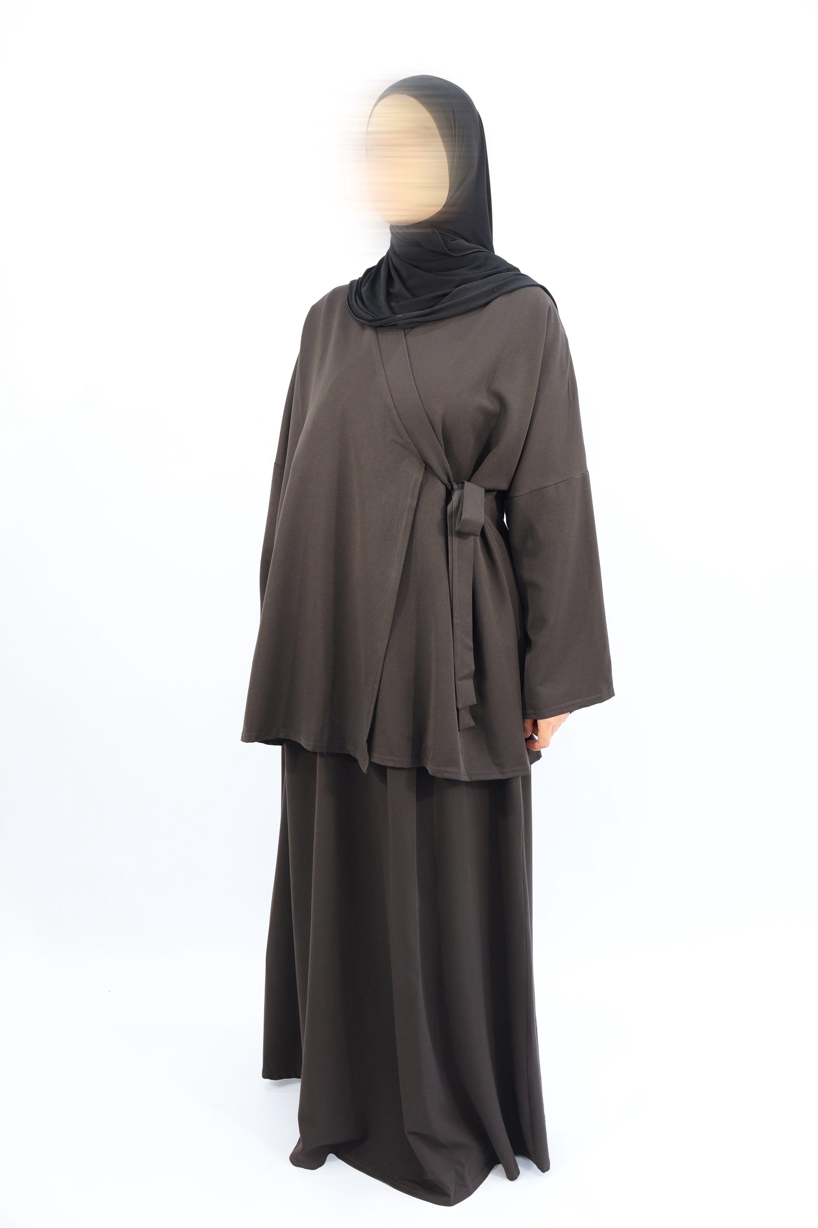 ENSEMBLE KIMONO Wrap & Jupe - NEJMA Marron