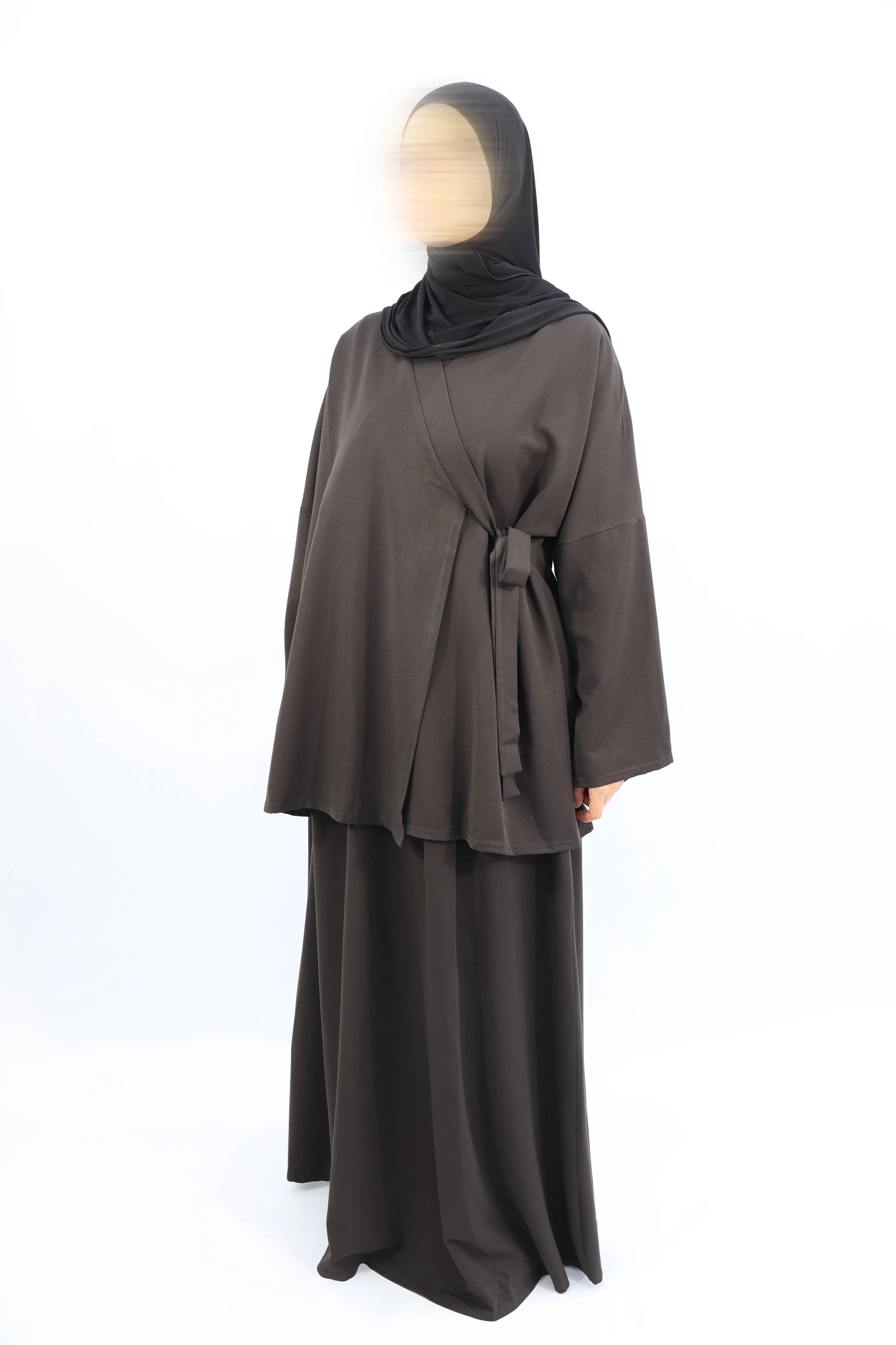 ENSEMBLE KIMONO Wrap & Jupe - NEJMA Marron