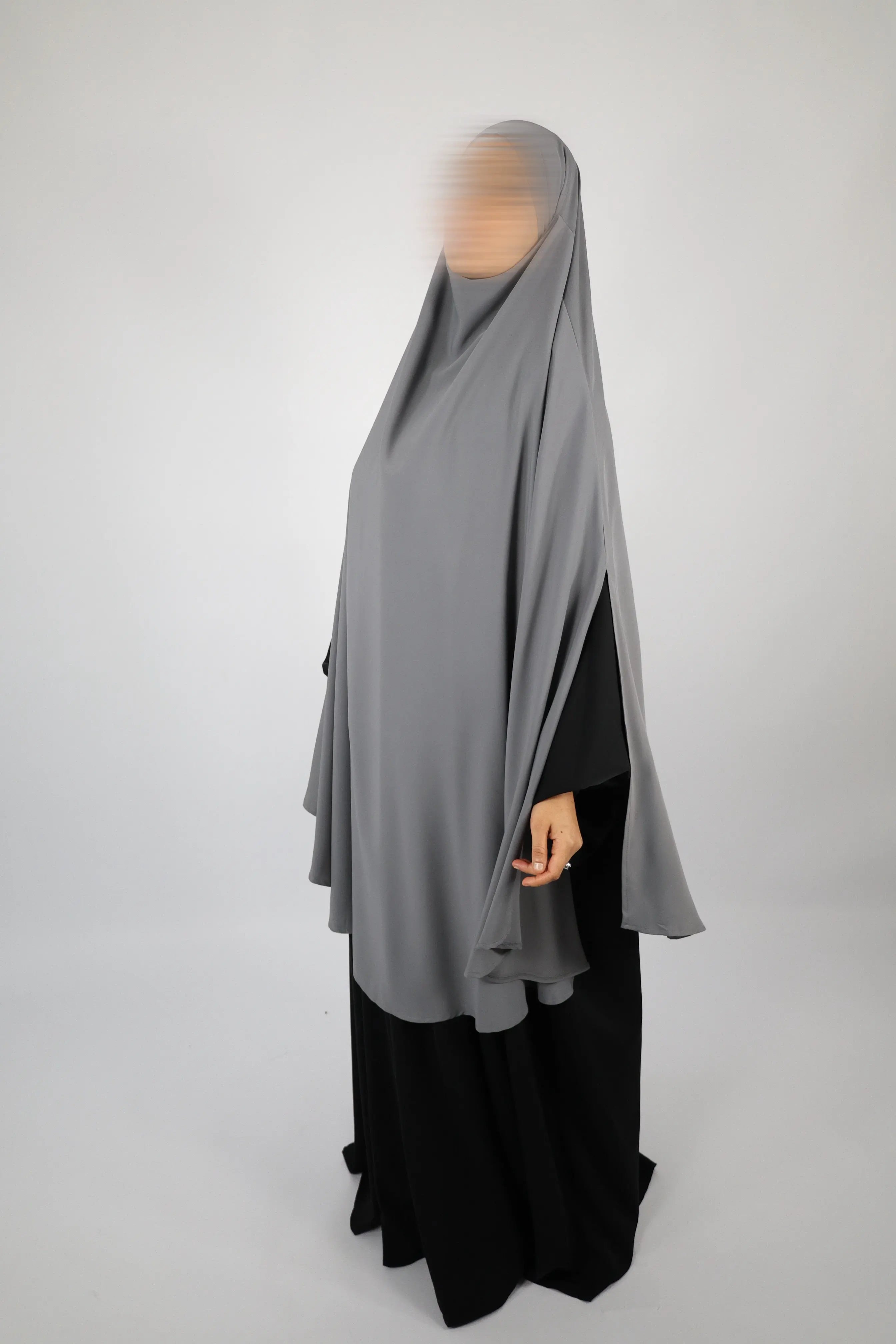KHIMAR MEDINE - MAXI FENTE signature Gris souris