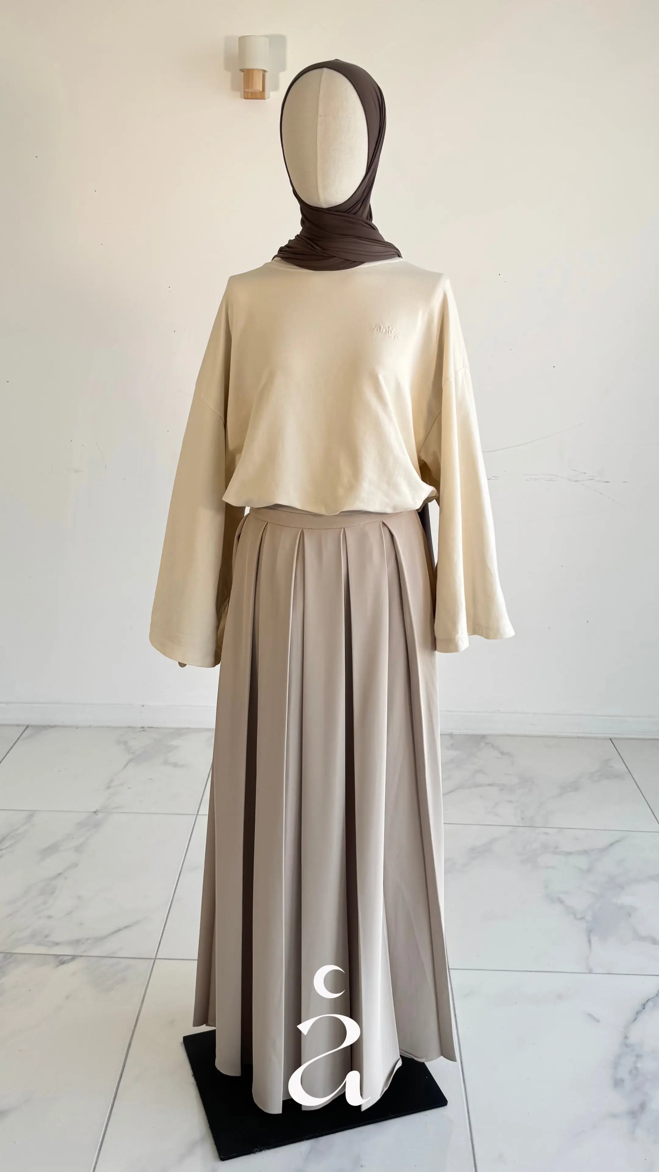 JUPE TRAPÈZE - ZAHRA Beige / L/XL