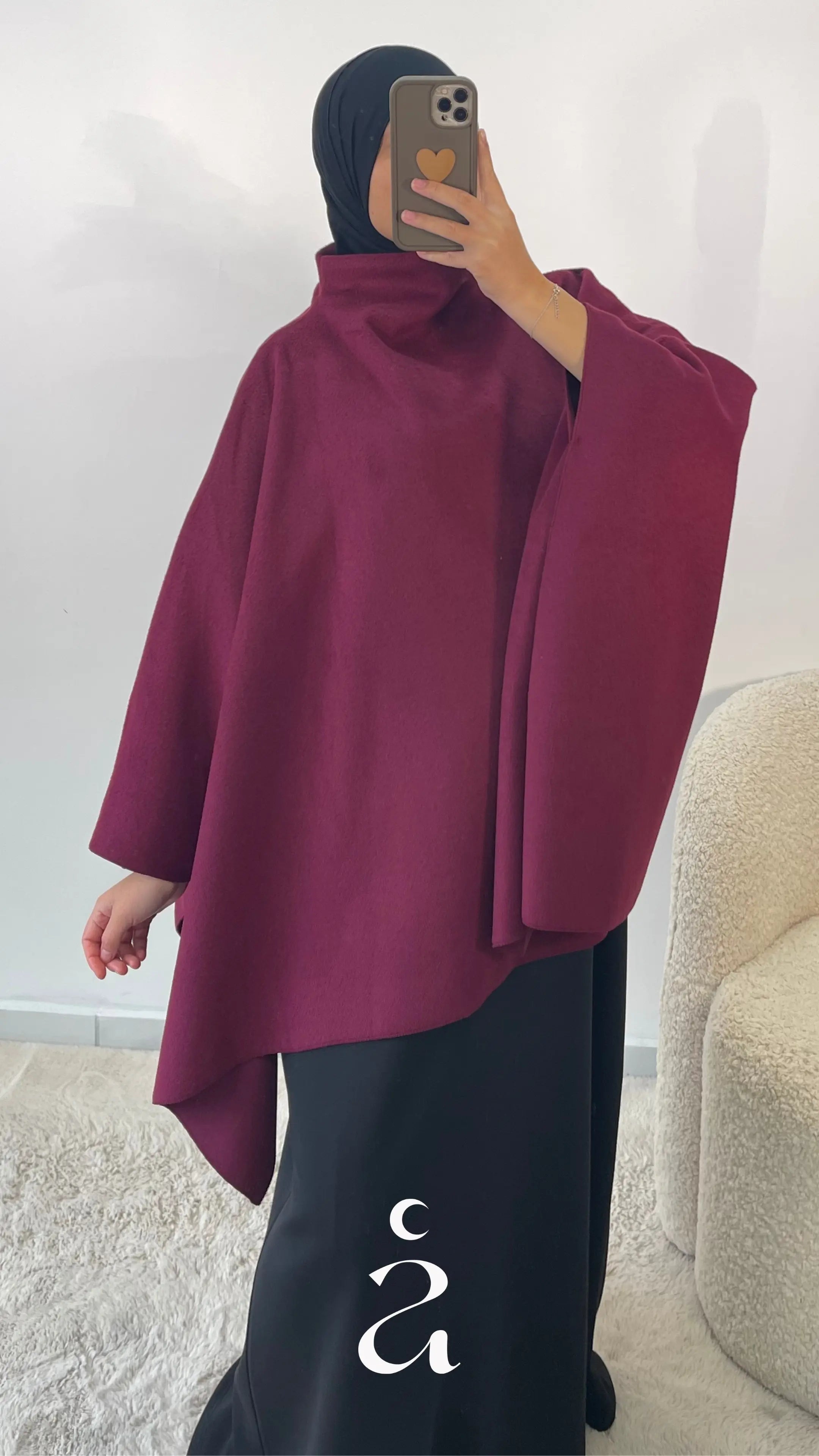 Cape polaire unicolors - Zina Bordeaux