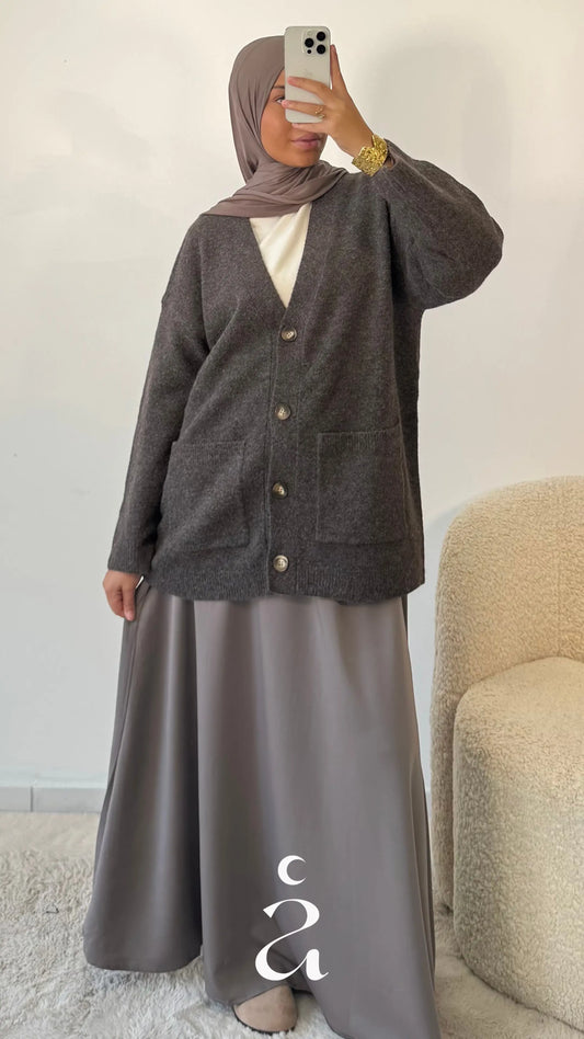 Cardigan laine boutonière - Jannah  Marron / M/L