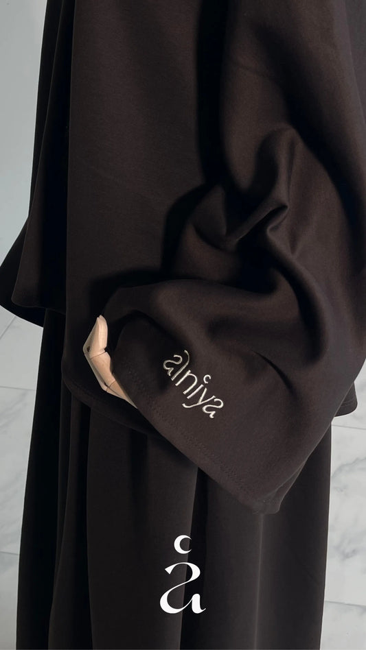 Ensemble Tunique Jupe Signature – Samira  Marron foncé