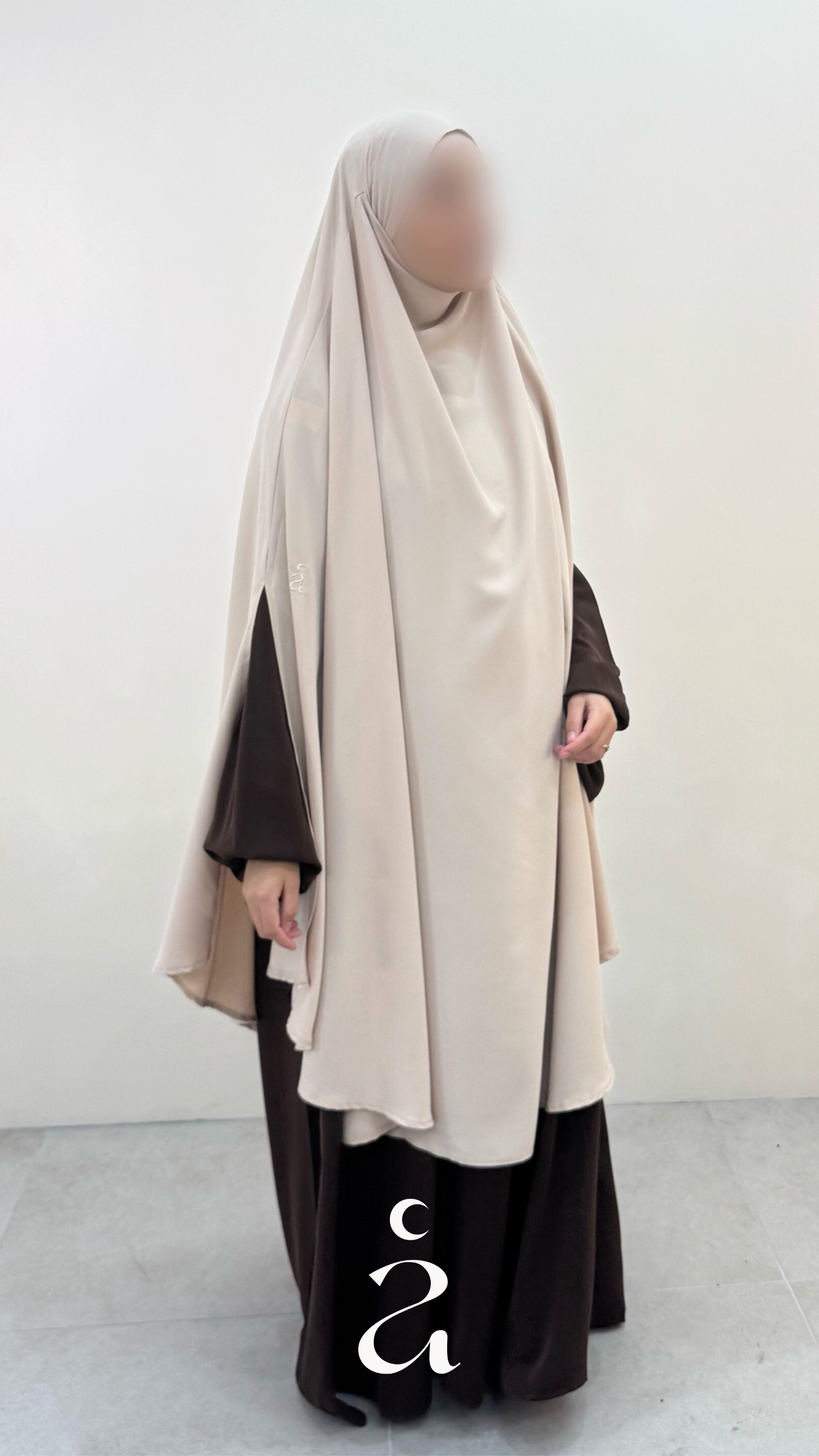 KHIMAR MEDINE - MAXI FENTE signature Beige