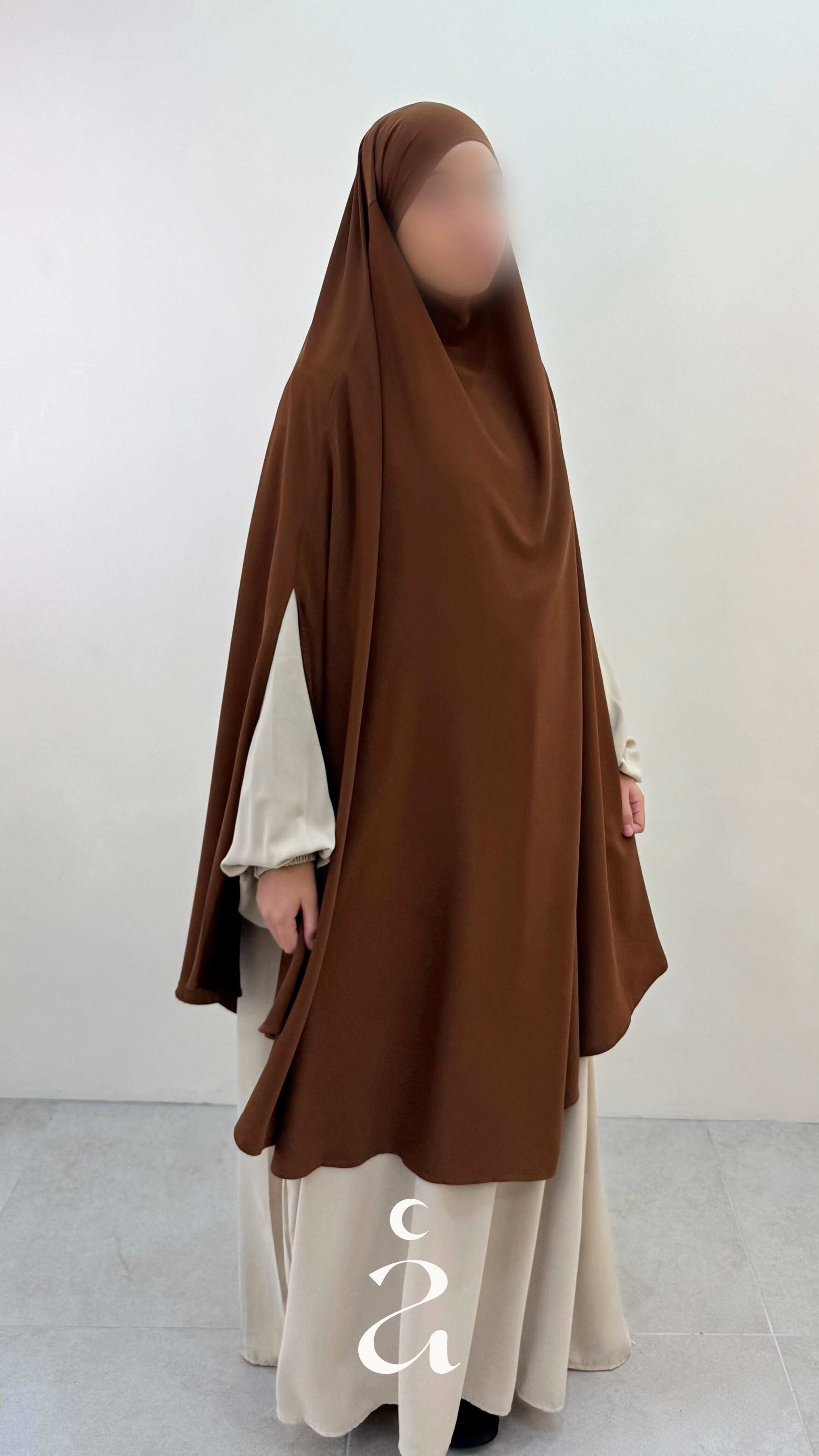 KHIMAR MEDINE - MAXI FENTE signature Marron