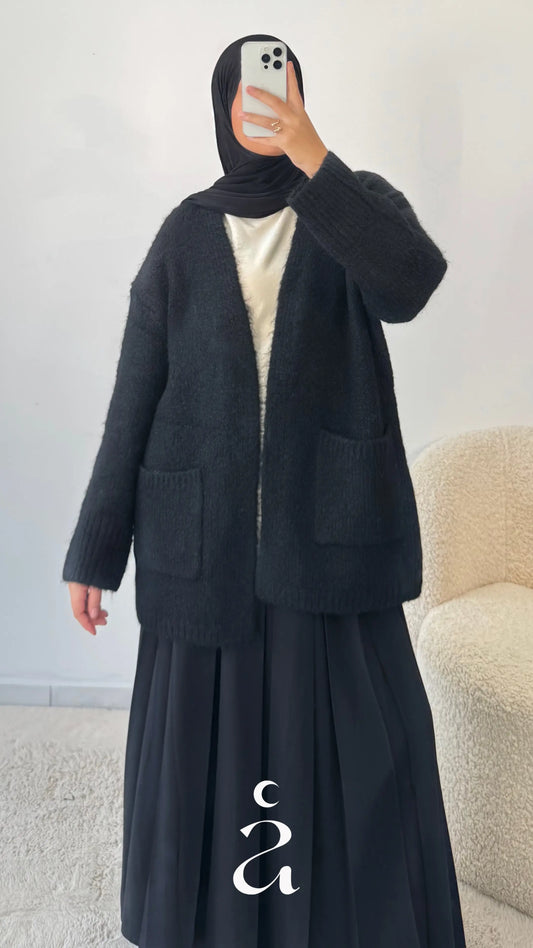 Gilet laine avec poches - Sanaa  Noir / M/L