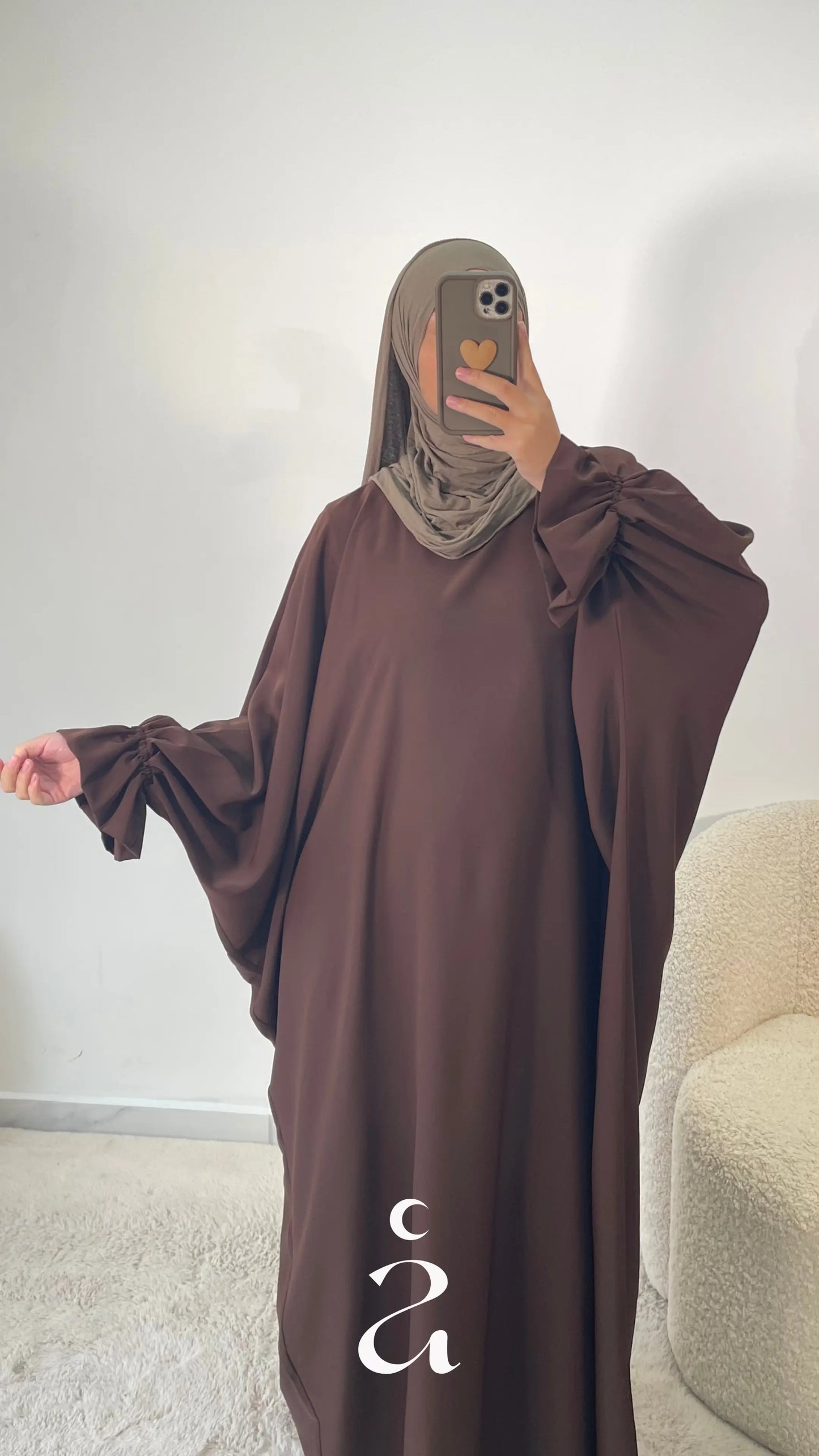 ABAYA IMANI Marron foncé