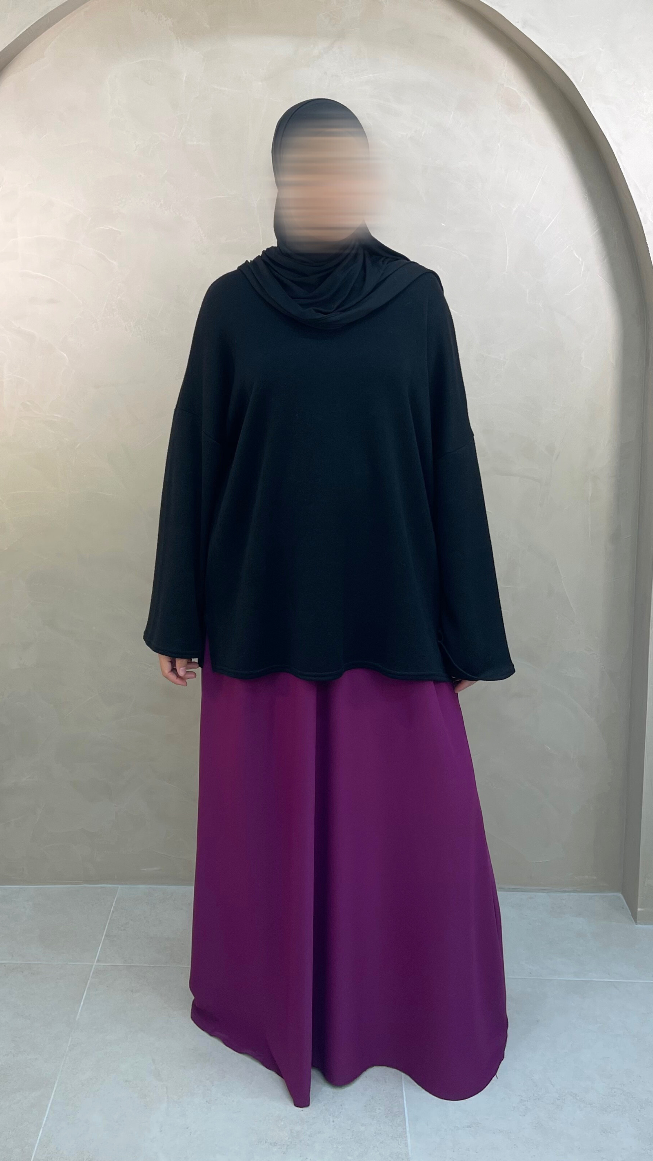 JUPE SOIE DE MEDINE AVEC POCHE - ANNA Fushia