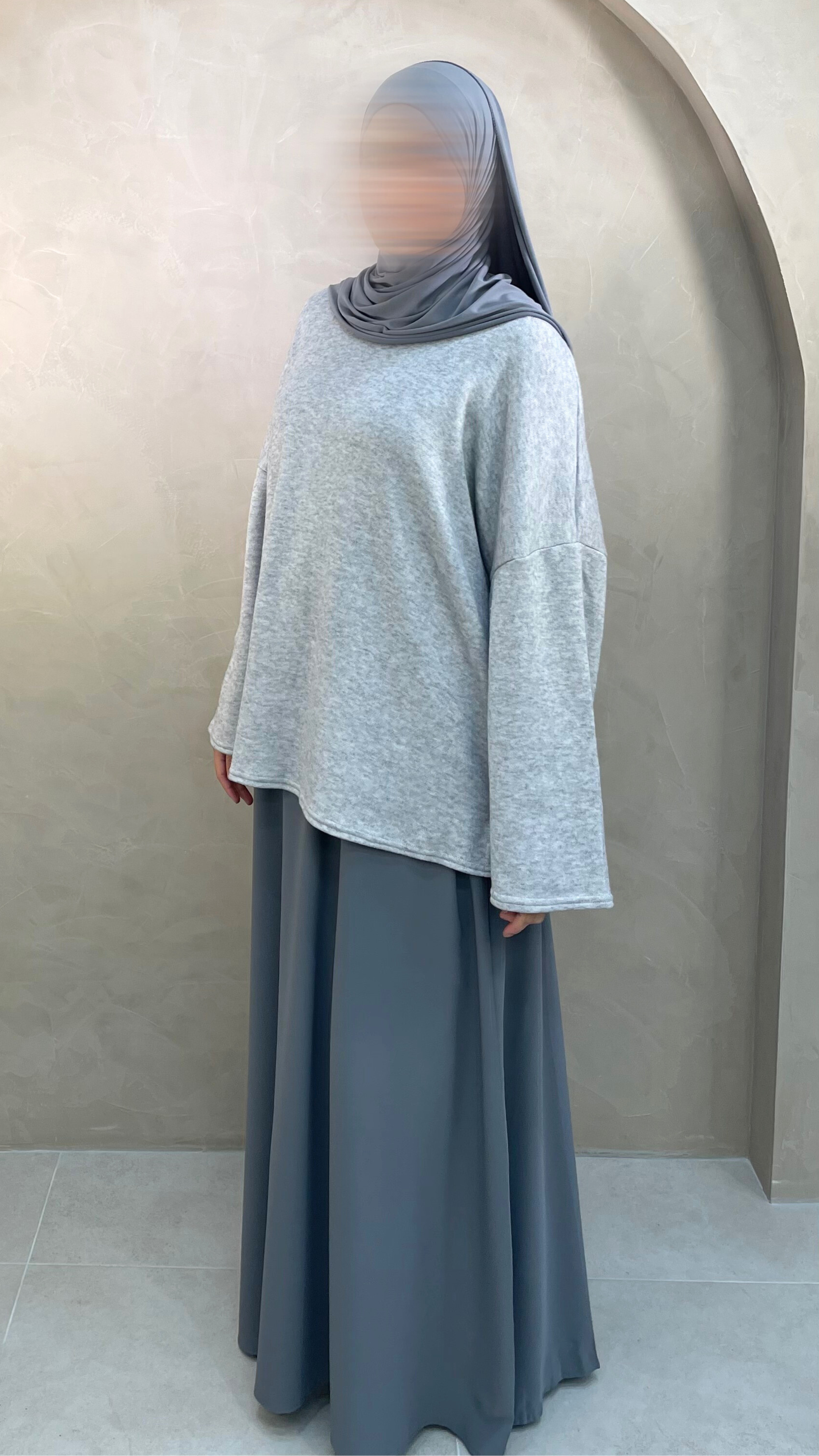 JUPE SOIE DE MEDINE AVEC POCHE - ANNA Gris