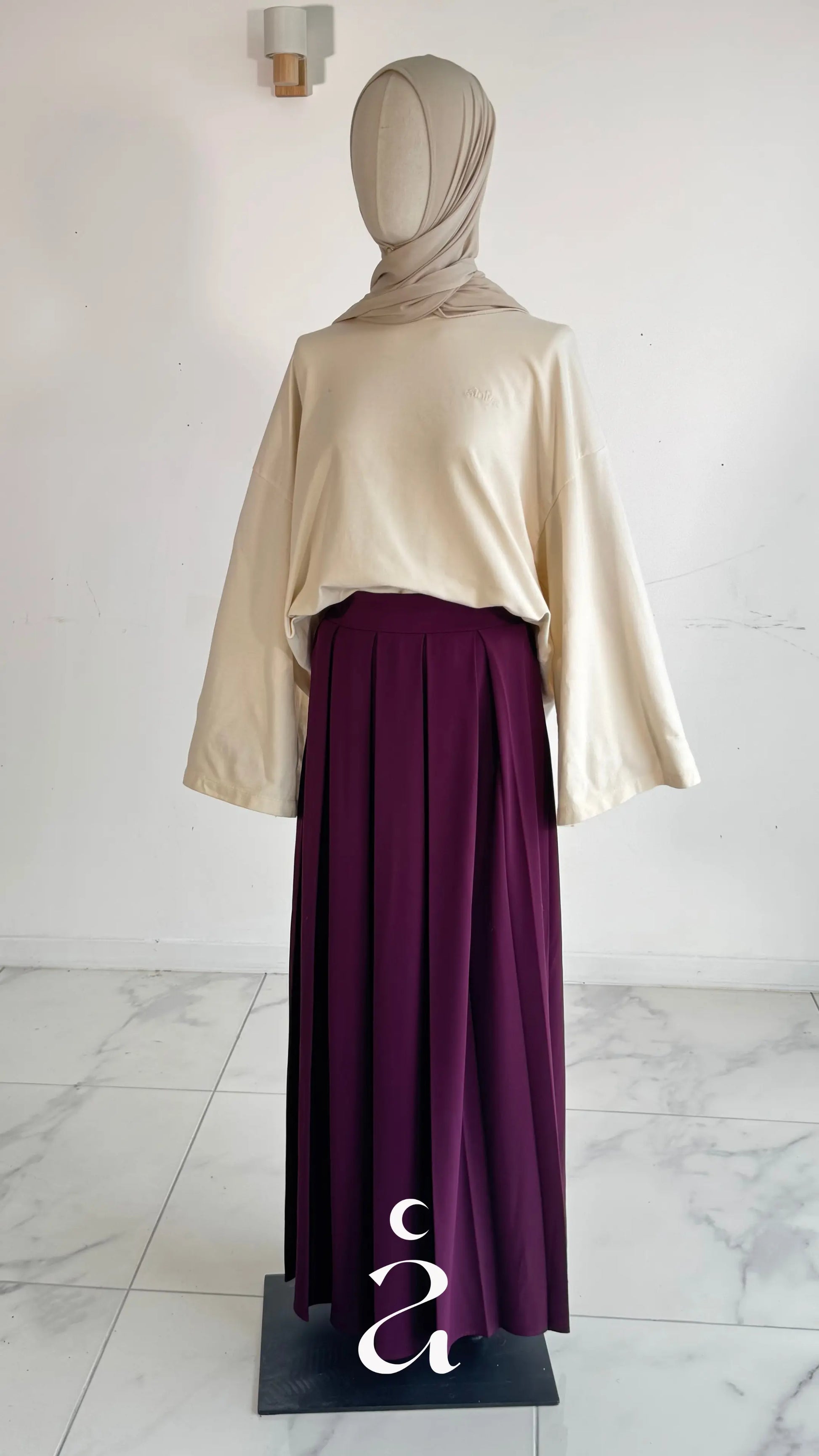 JUPE TRAPÈZE - ZAHRA  Prune / L/XL