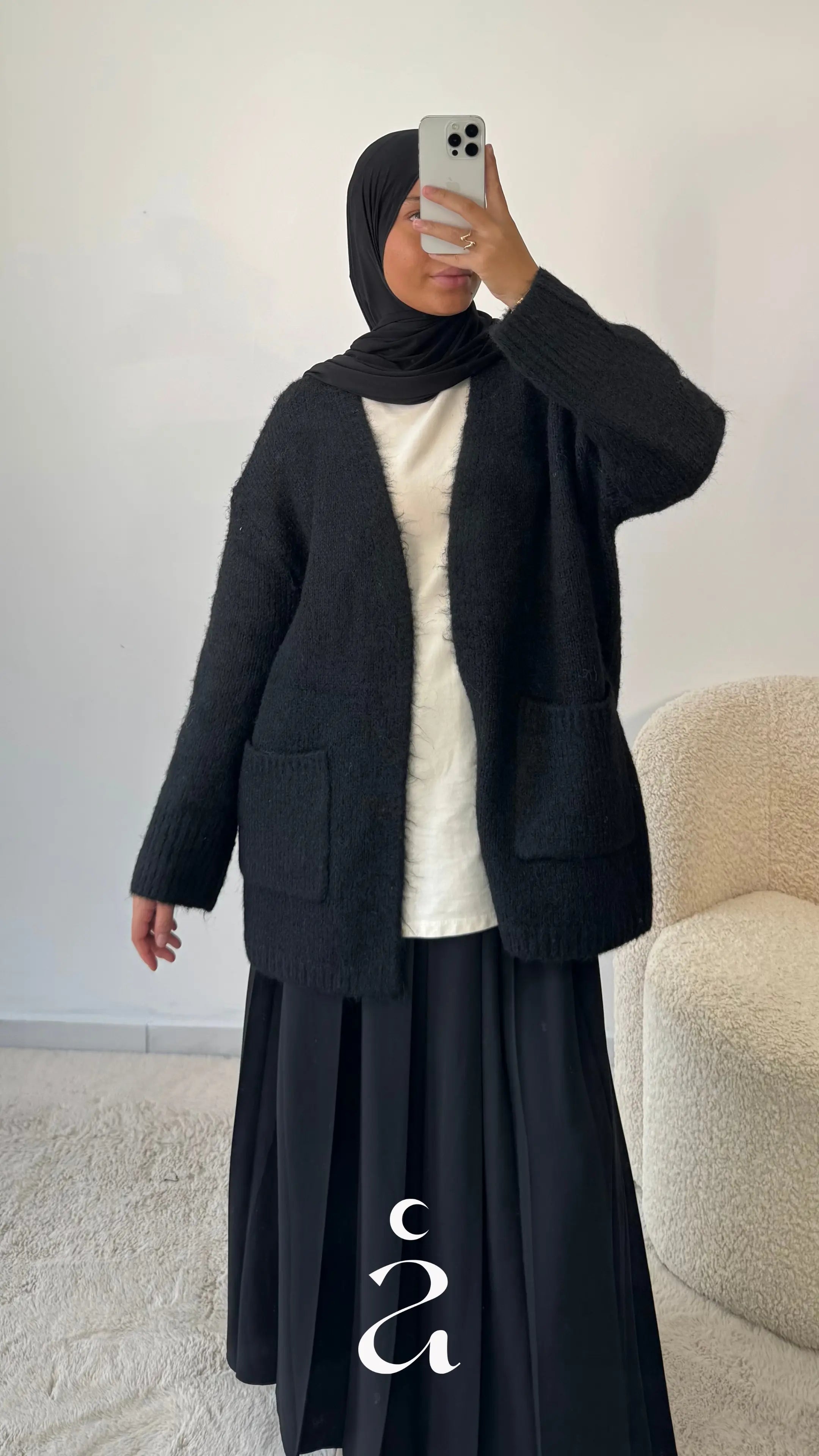 JUPE TRAPÈZE - ZAHRA Noir / L/XL