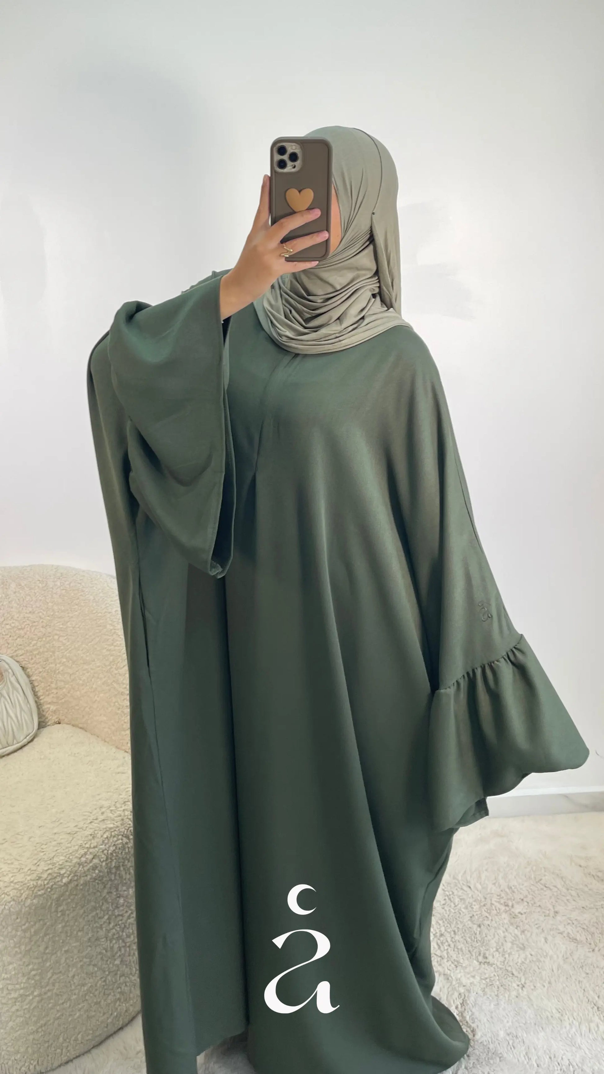 ABAYA FARASHA NOURA - SIGNATURE  Kaki / Taille 3