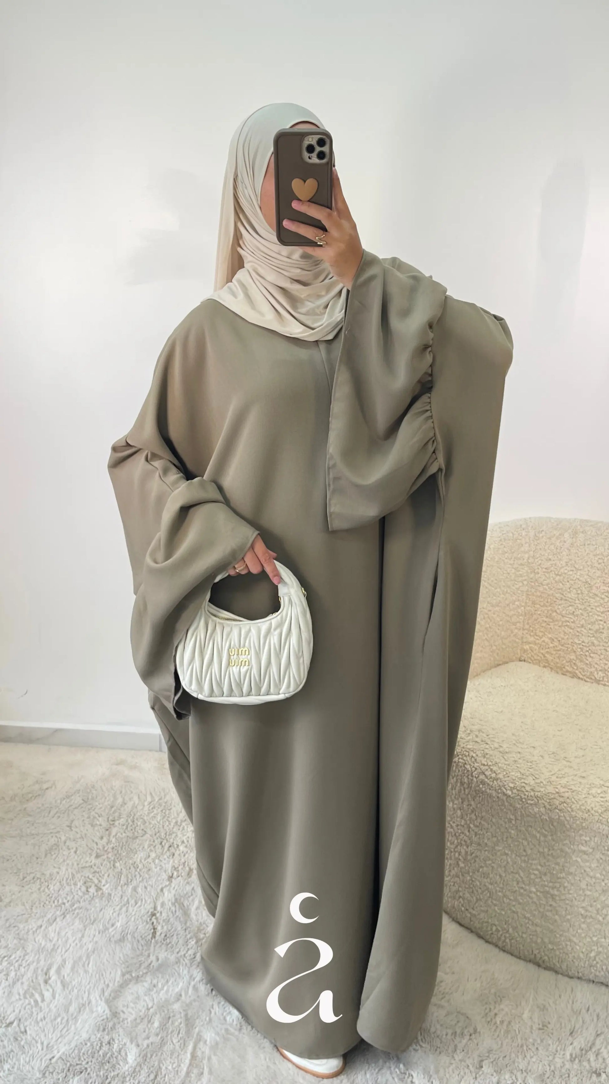 ABAYA FARASHA NOURA - SIGNATURE  Taupe / Taille 3