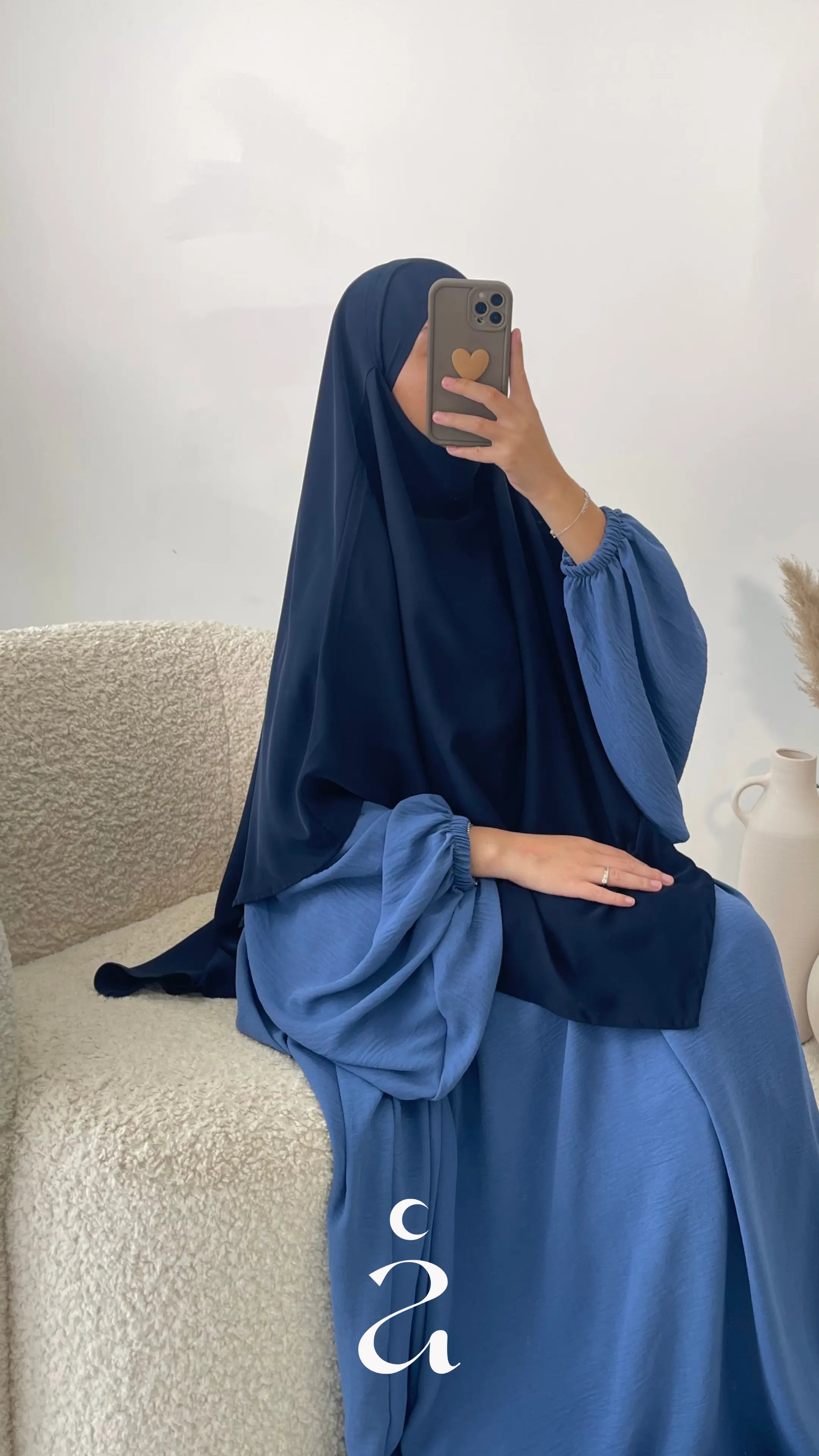 KHIMAR SOIE DE MEDINE - Signature Bleu nuit