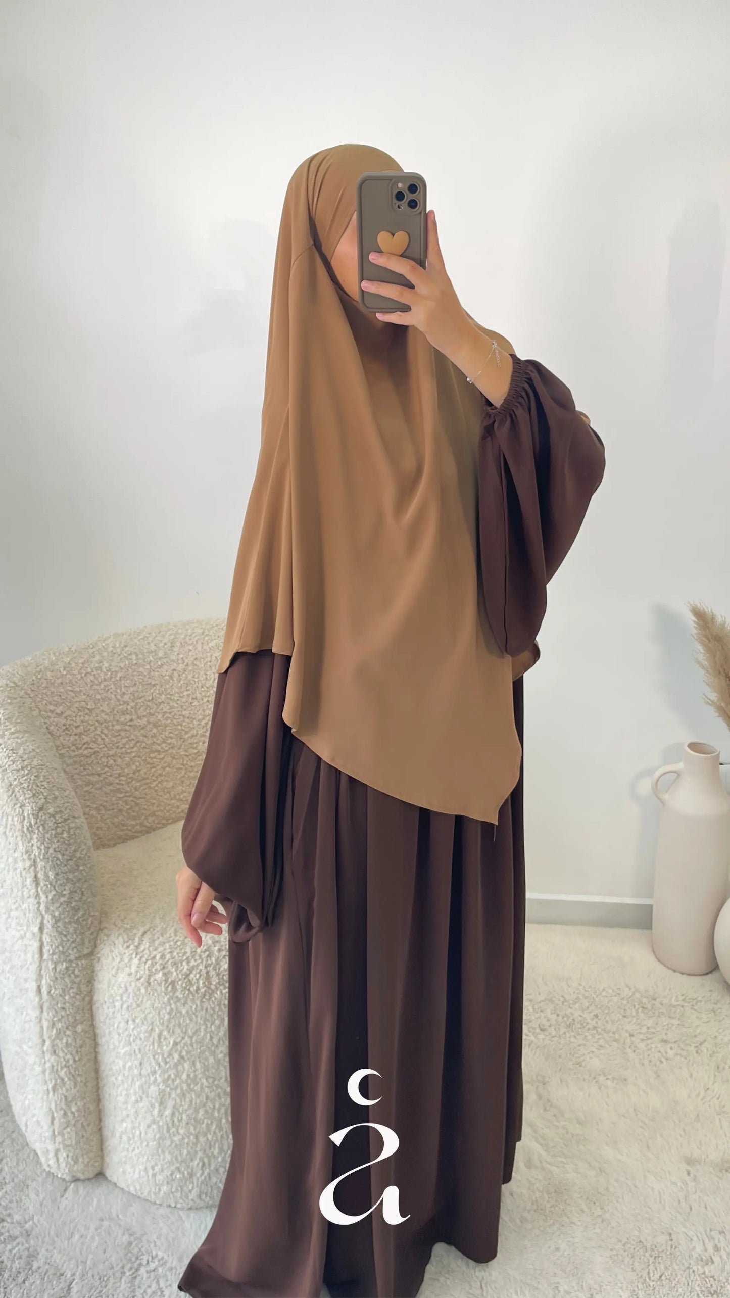 KHIMAR SOIE DE MEDINE - Signature  Camel