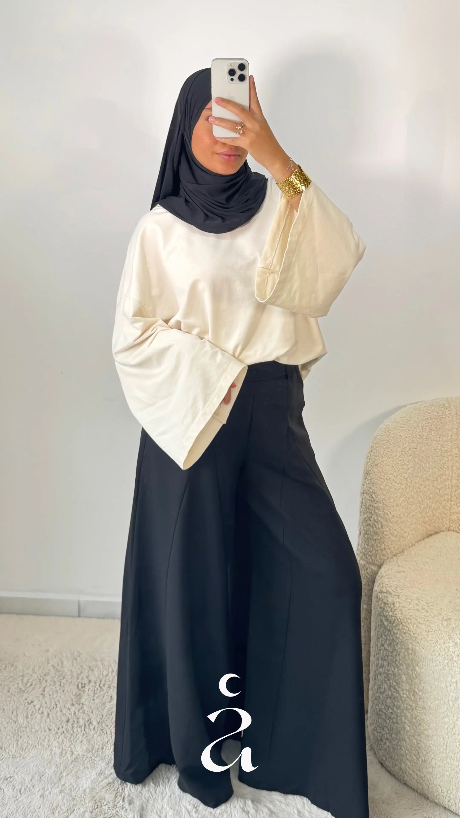 Pantalon oversize pattes d’éléphant - LAYLA  Noir / L