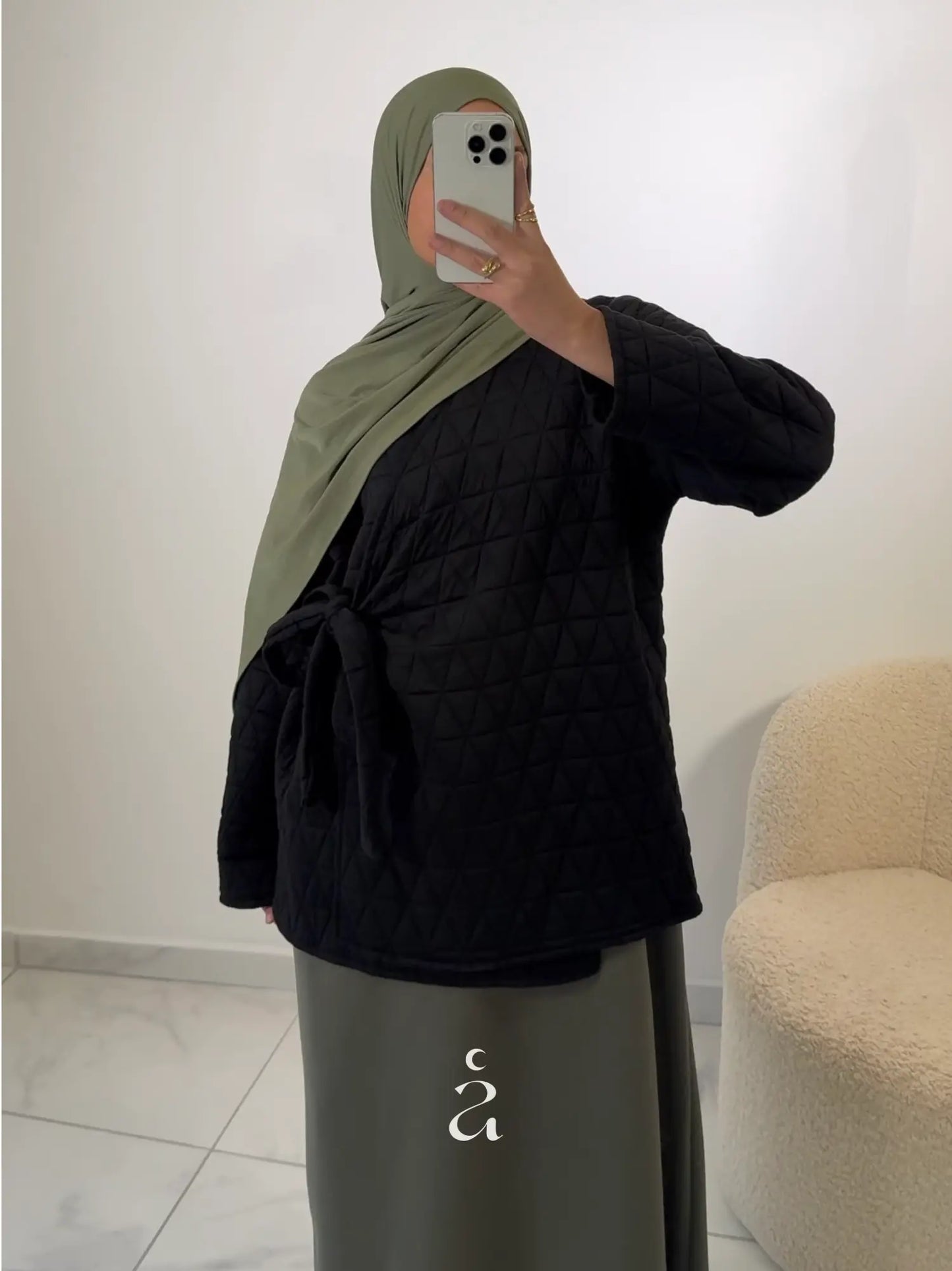 VESTE MATELASSÉE À NŒUD Alniya Paris