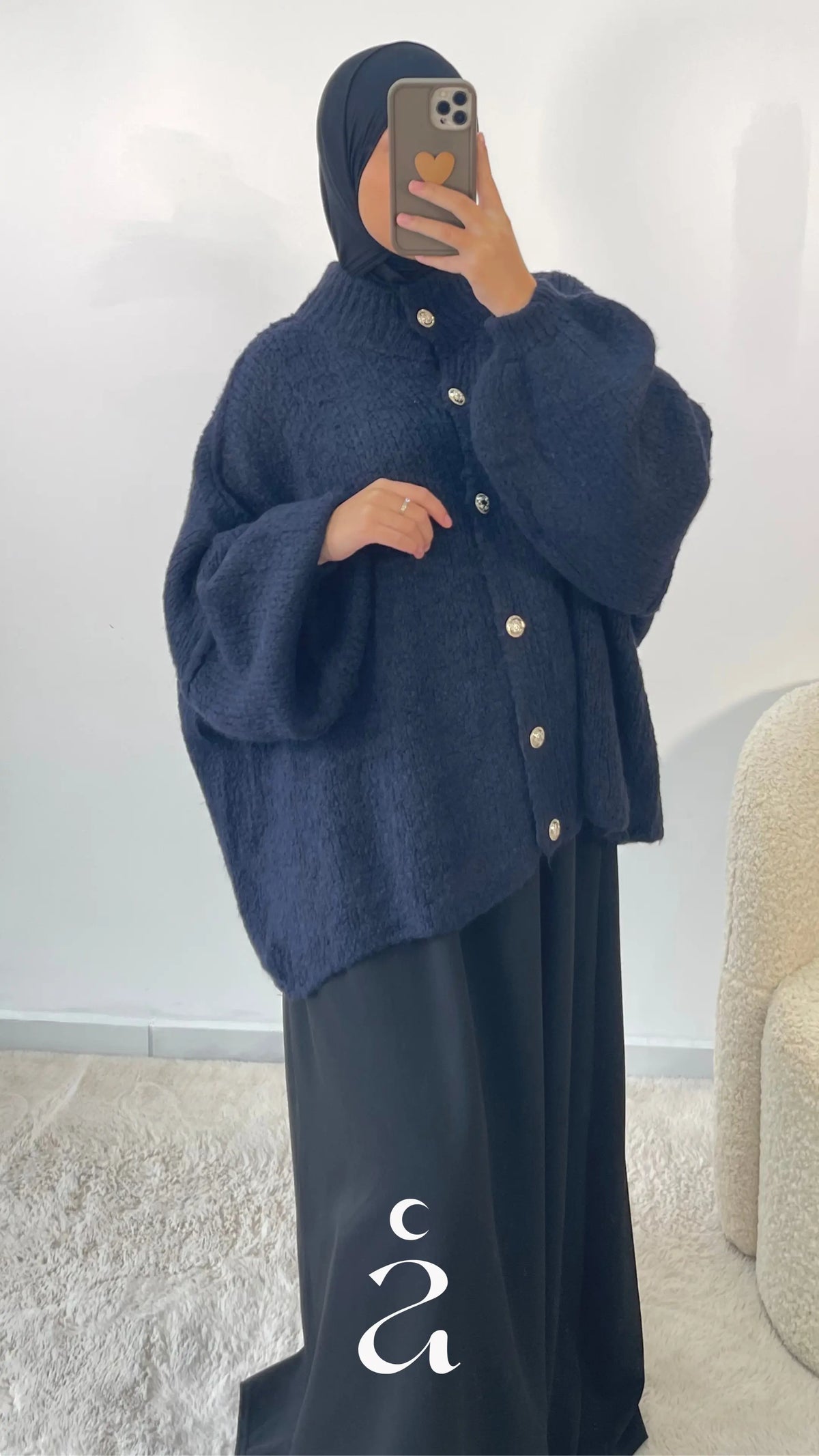BOUTONNIÈRE OVERSIZE Bleu nuit