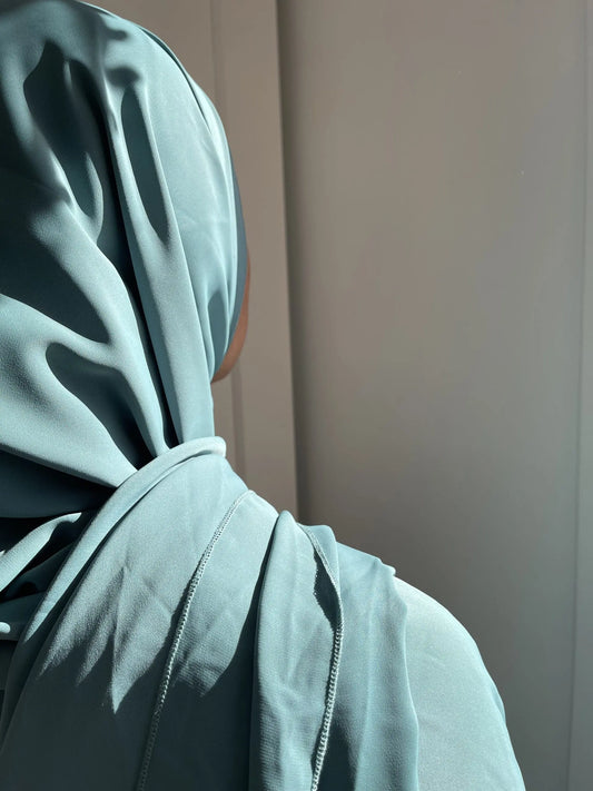 Ocean blue Medina silk veil