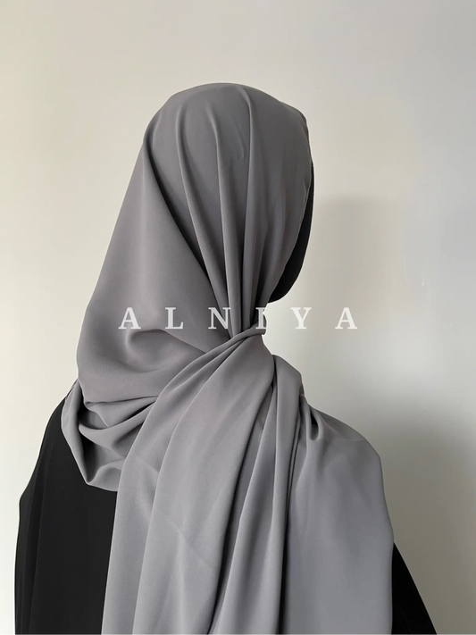Dark gray Medina silk veil