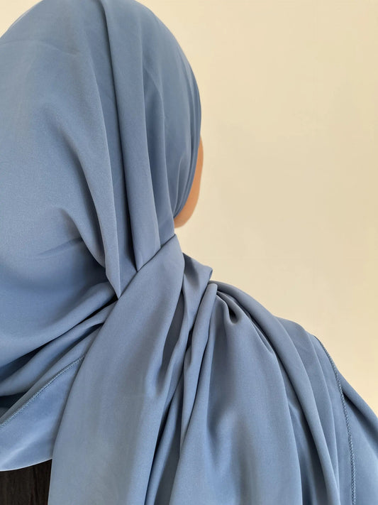 Blue denim Medina silk veil