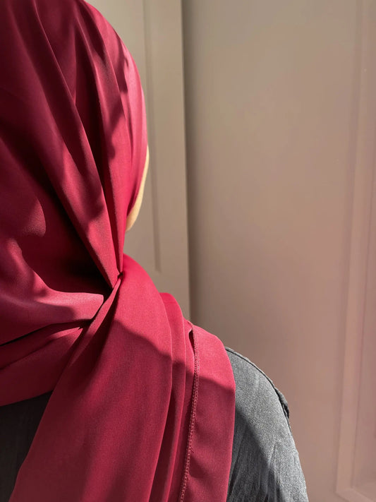 Burgundy Medina Silk Veil