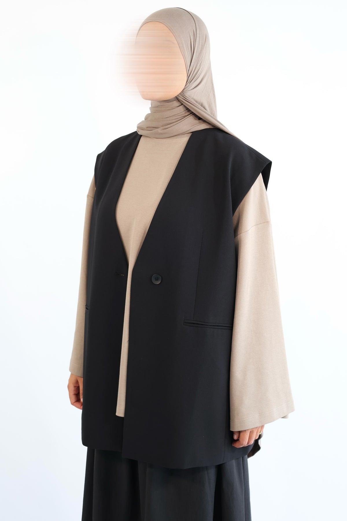 BLAZER SANS MANCHES OVERSIZE