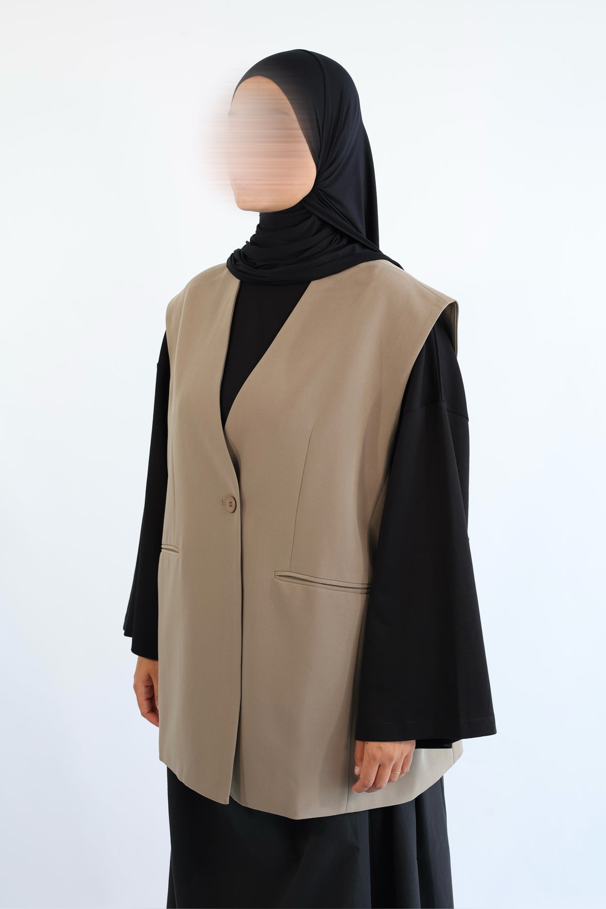 BLAZER SANS MANCHES OVERSIZE
