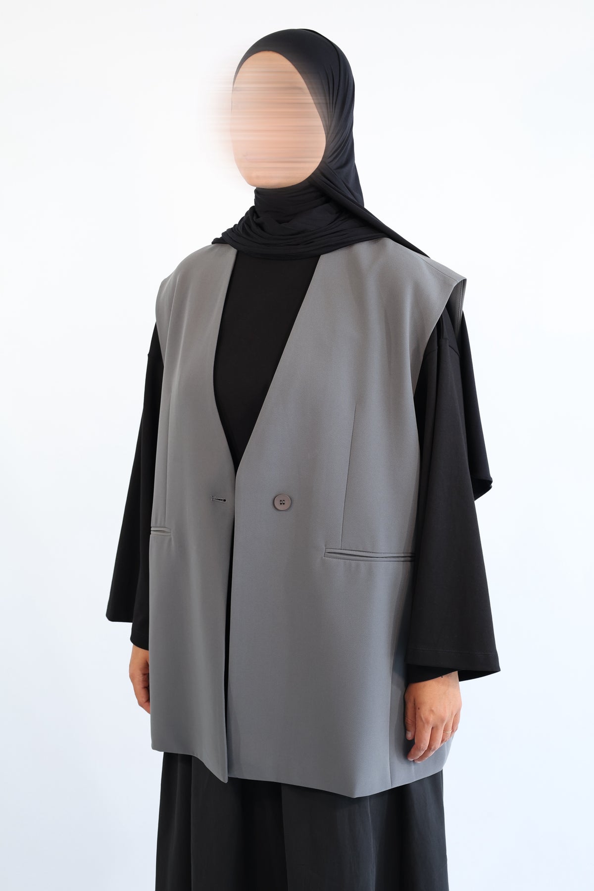 BLAZER SANS MANCHES OVERSIZE