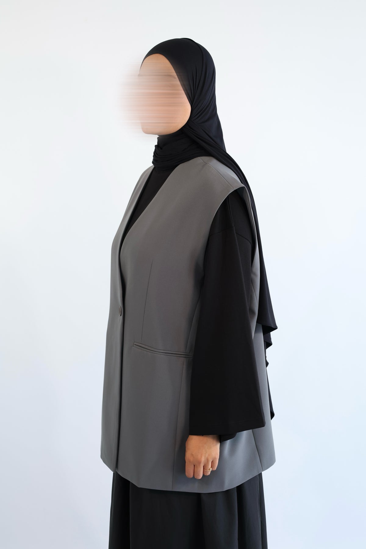 BLAZER SANS MANCHES OVERSIZE