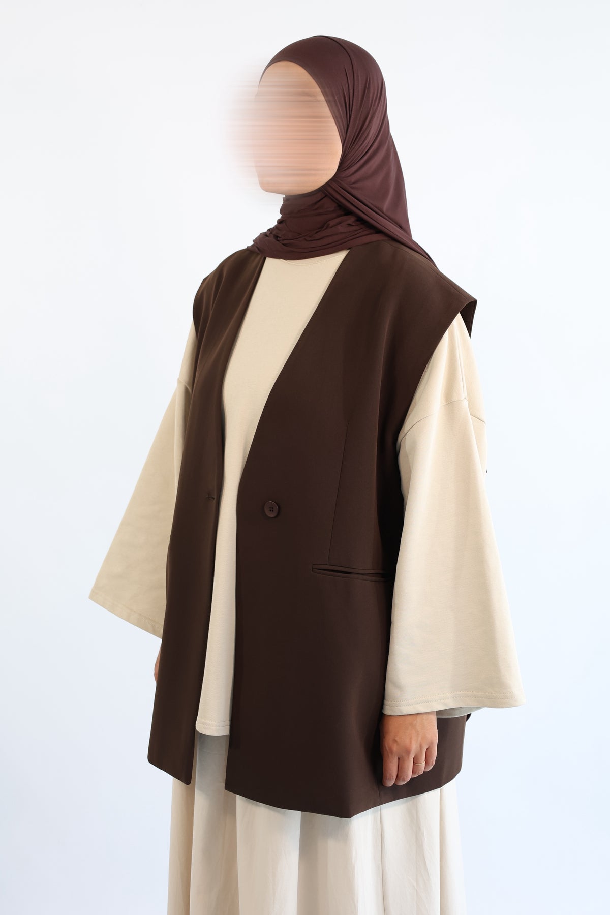 BLAZER SANS MANCHES OVERSIZE