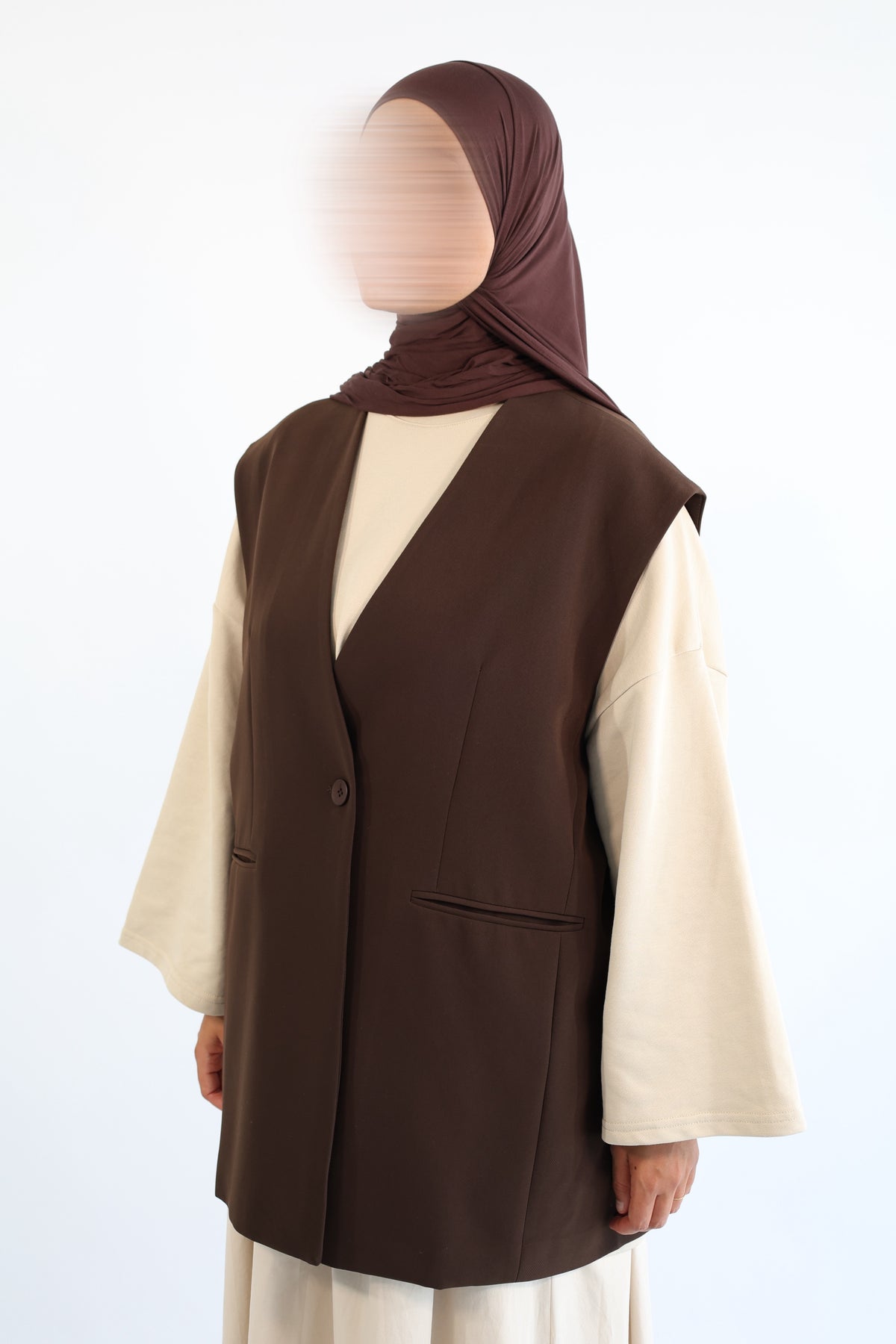 BLAZER SANS MANCHES OVERSIZE