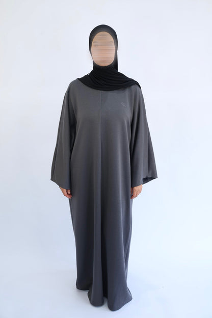 Abaya Jogging coton avec poche - ShaÏma  Gris / Taille 3