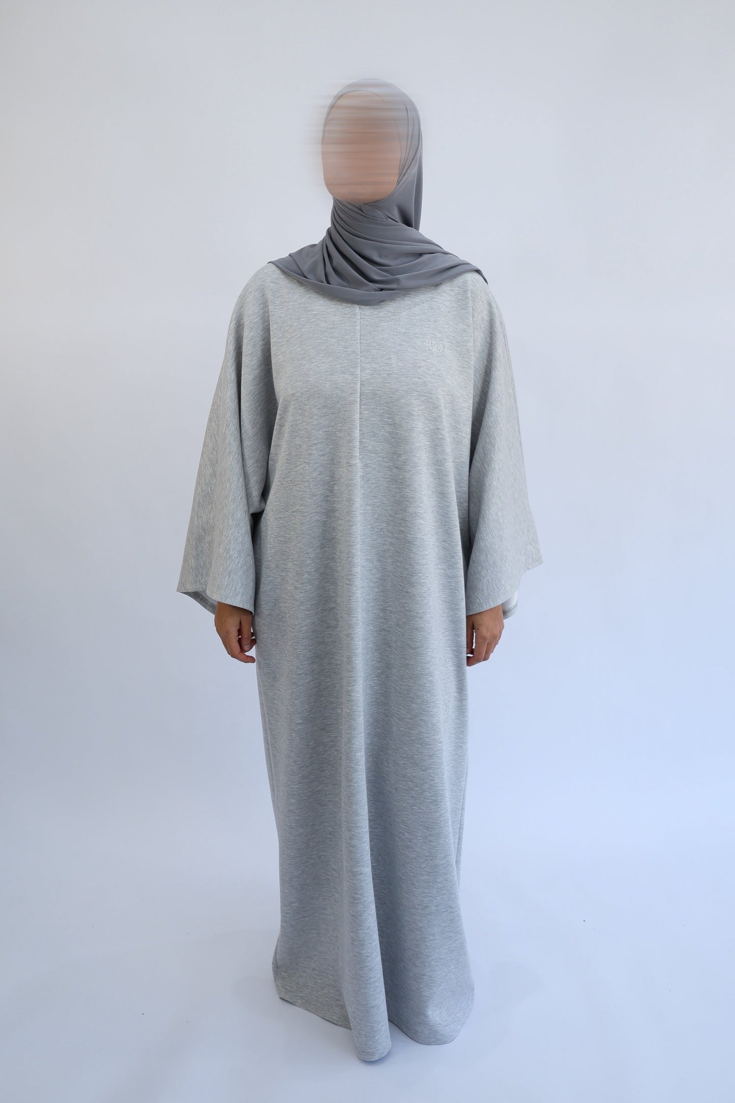 Abaya Jogging coton avec poche - ShaÏma  Gris chiné / Taille 3