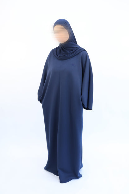 Abaya Jogging coton avec poche - ShaÏma  Bleu nuit / Taille 3