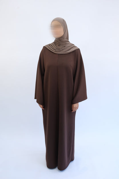 Abaya Jogging coton avec poche - ShaÏma  Marron / Taille 3