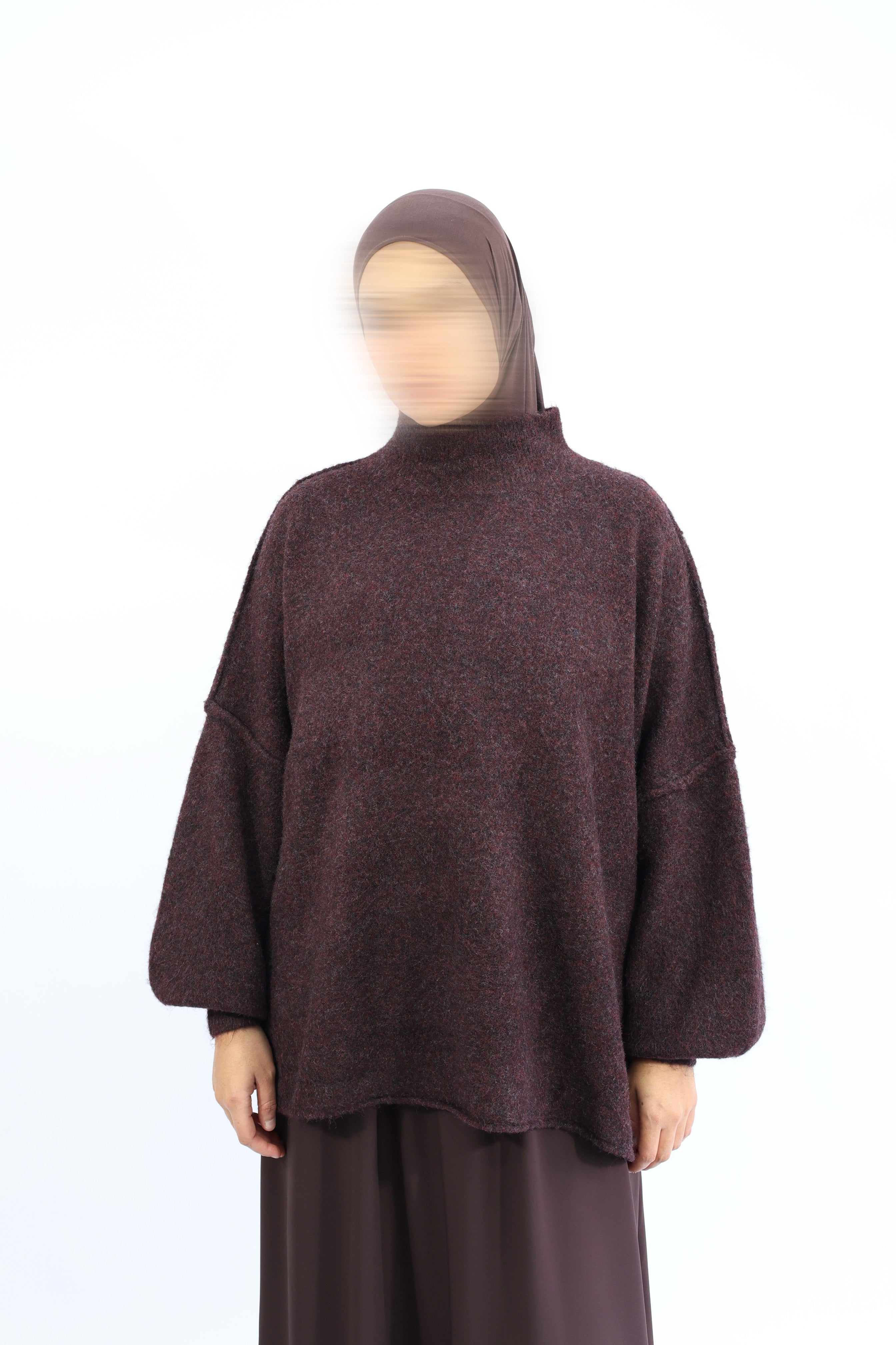 PULL LAINE OVERSIZE - LAYAL  Prune foncé