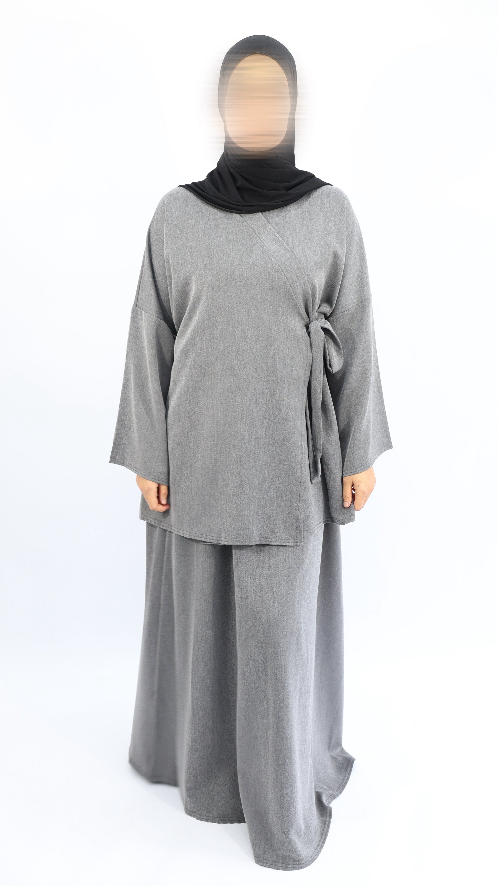 ENSEMBLE KIMONO Wrap & Jupe - NEJMA  Gris