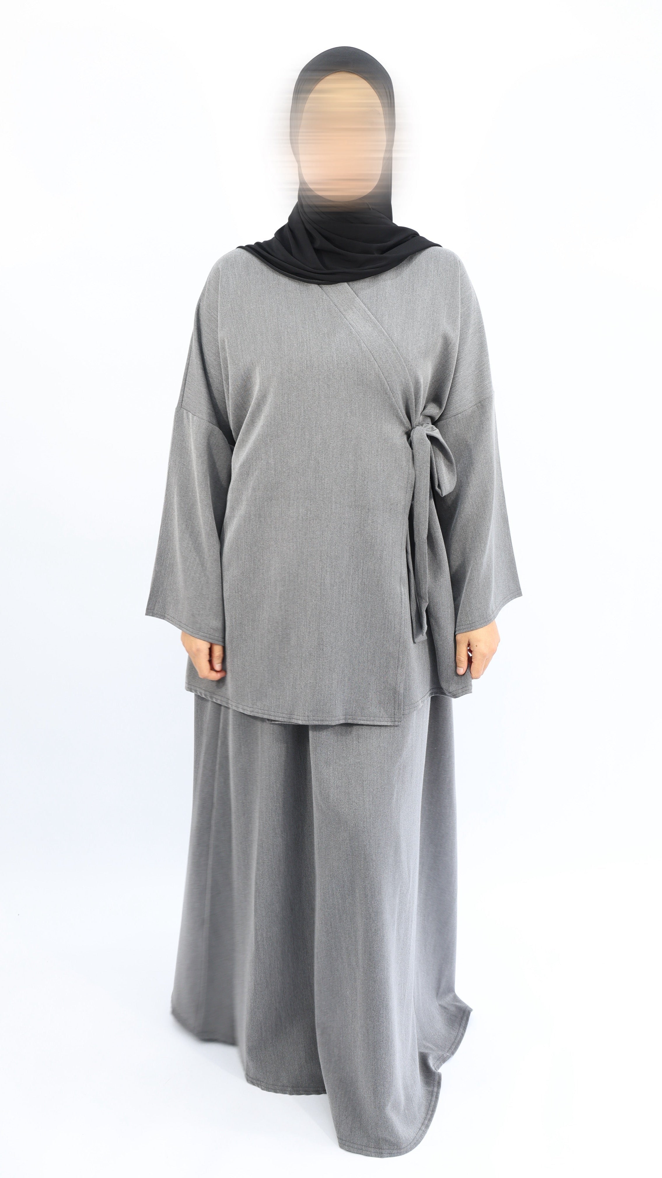 ENSEMBLE KIMONO Wrap & Jupe - NEJMA  Gris