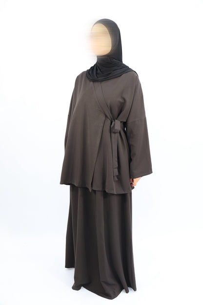 ENSEMBLE KIMONO Wrap & Jupe - NEJMA  Marron