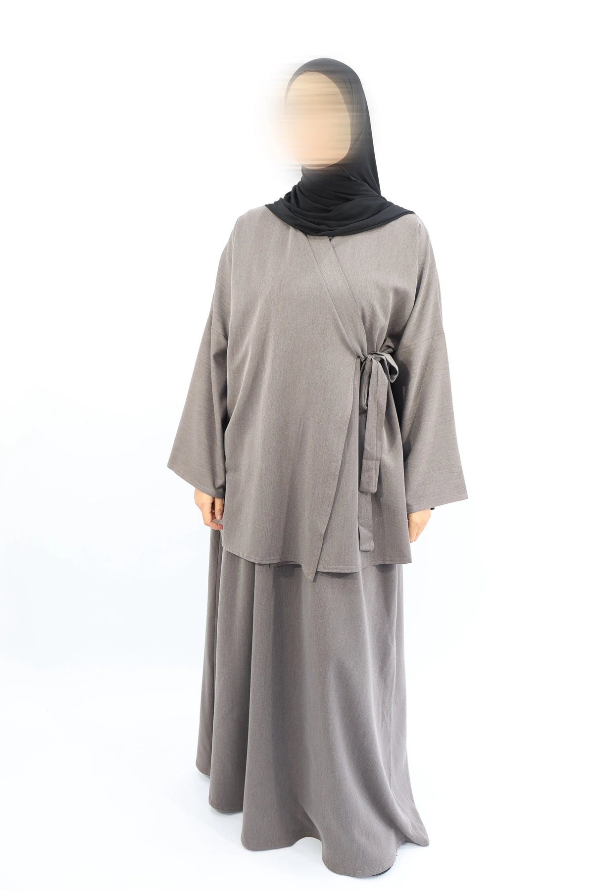 ENSEMBLE KIMONO Wrap & Jupe - NEJMA  Taupe