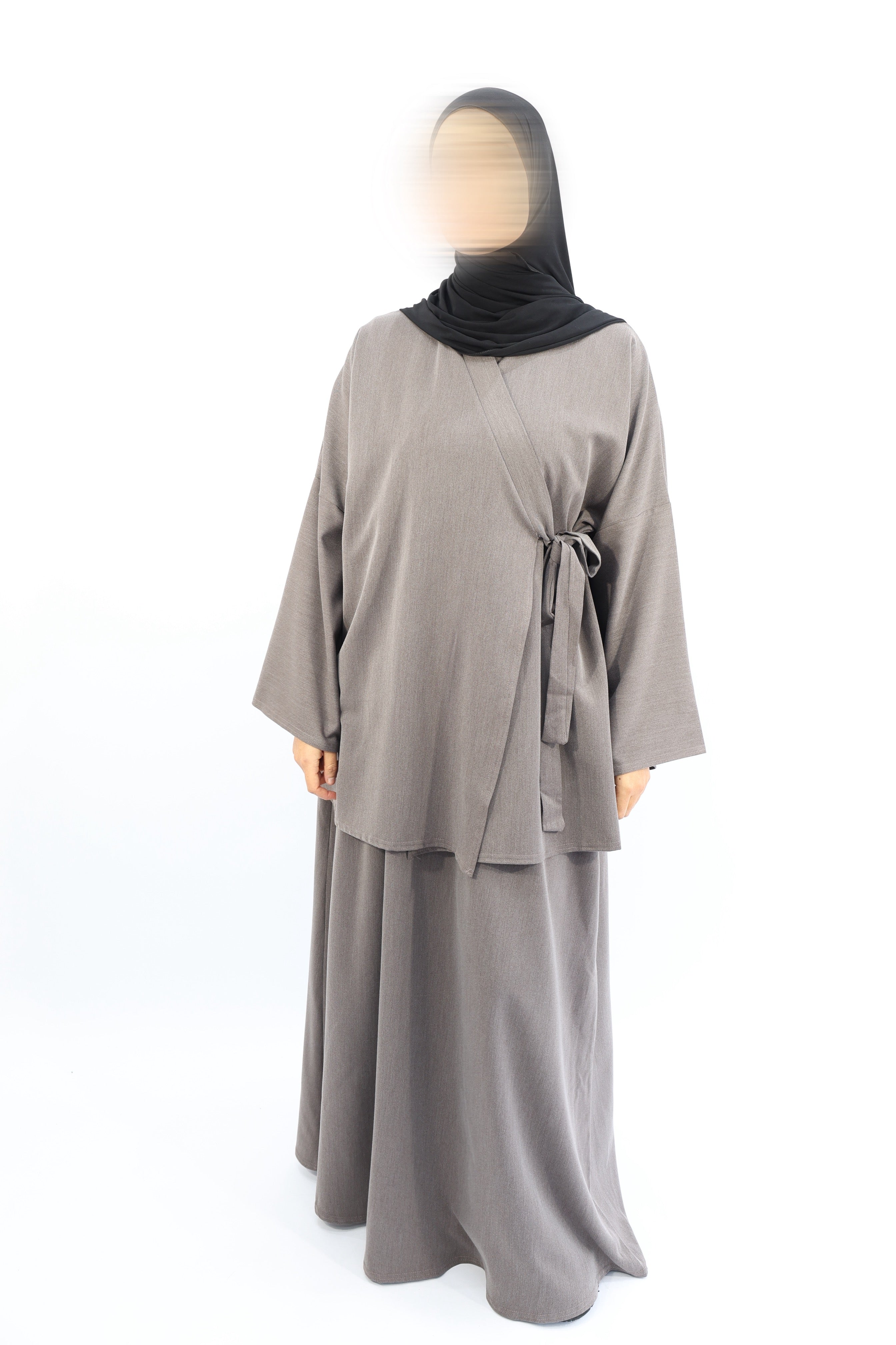 ENSEMBLE KIMONO Wrap & Jupe - NEJMA  Taupe