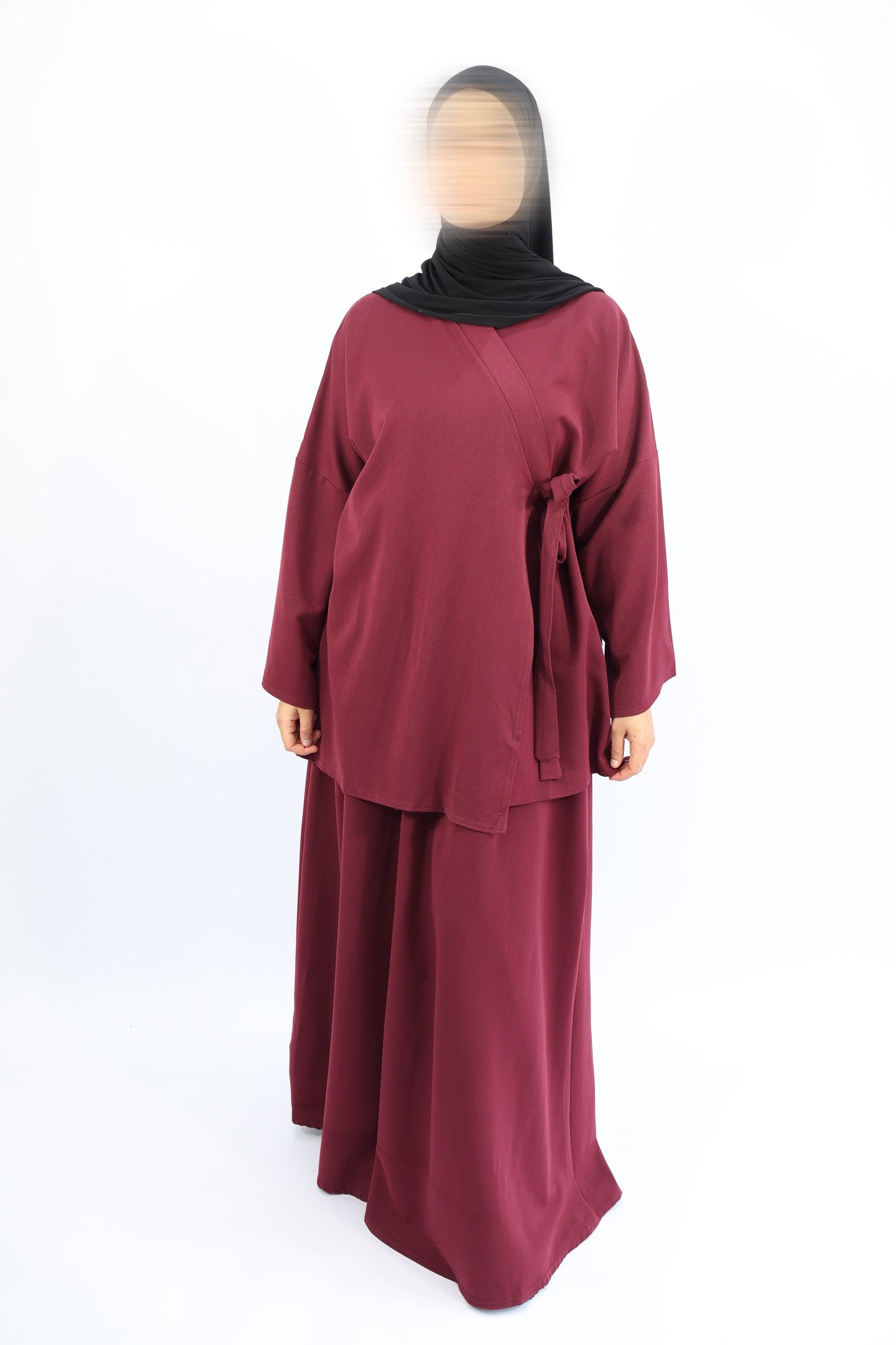 ENSEMBLE KIMONO Wrap & Jupe - NEJMA  Bordeaux