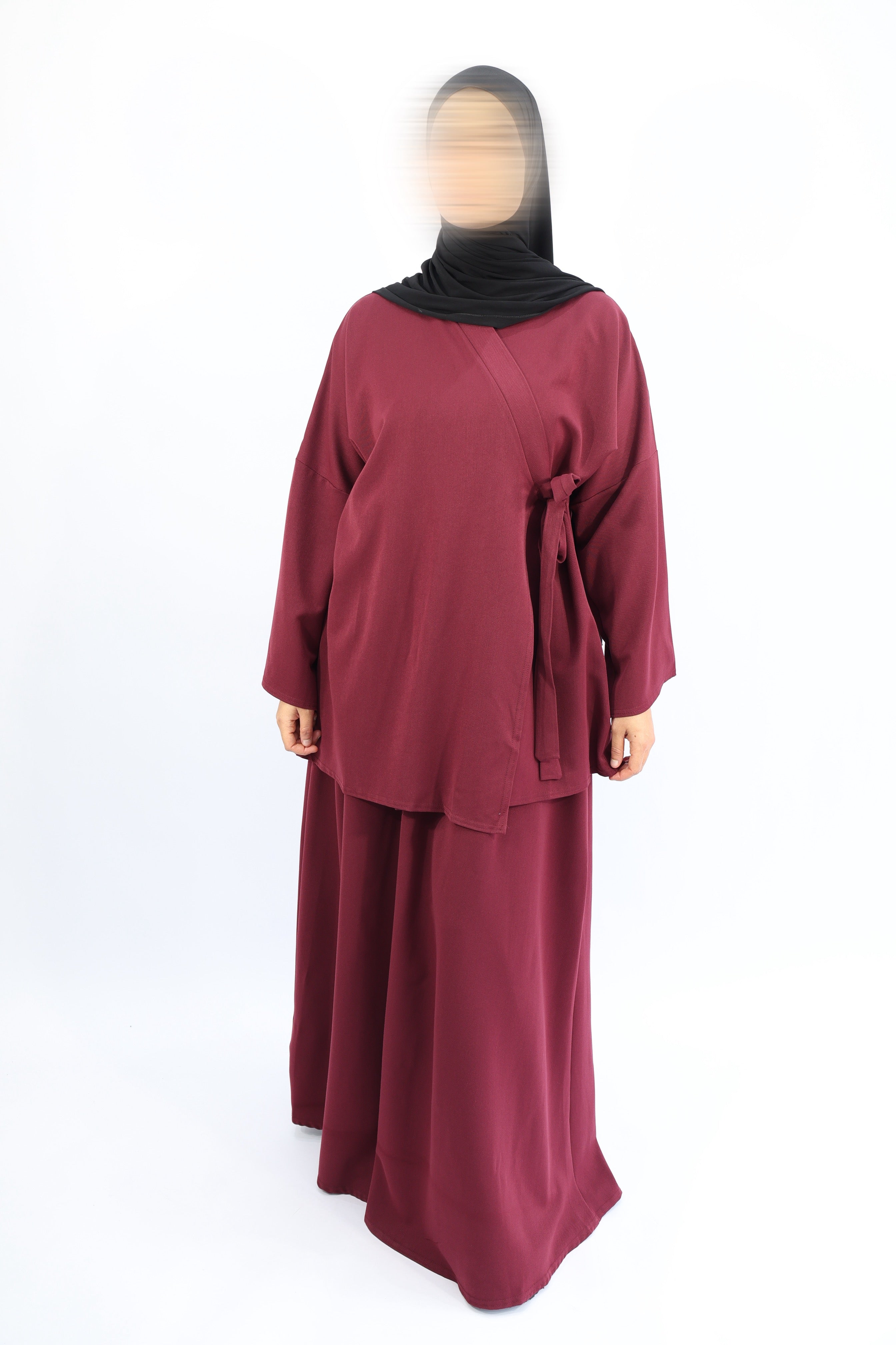 ENSEMBLE KIMONO Wrap & Jupe - NEJMA  Bordeaux